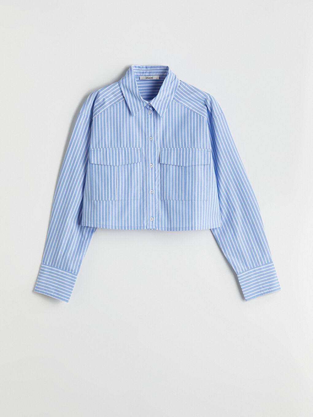 XSIDE Striped Poplin Crop Women's Shirt -W54674Z8-LEN