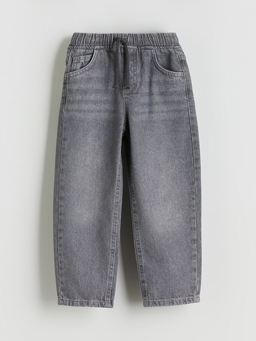 Gri Beli Lastikli Erkek Çocuk Jean Pantolon