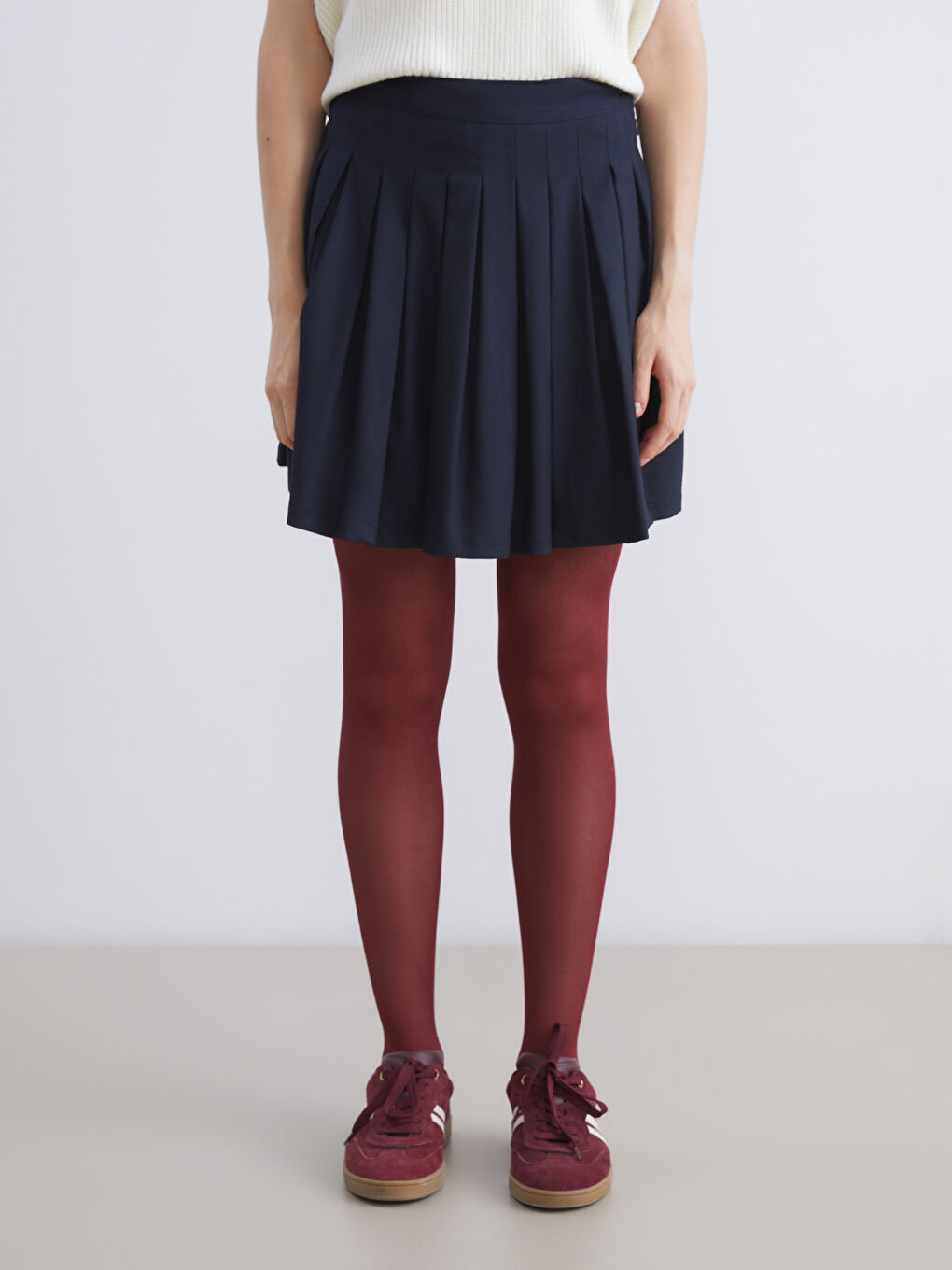 XSIDE Waist Zipper Pleated Mini Skirt -W54682Z8-CSH