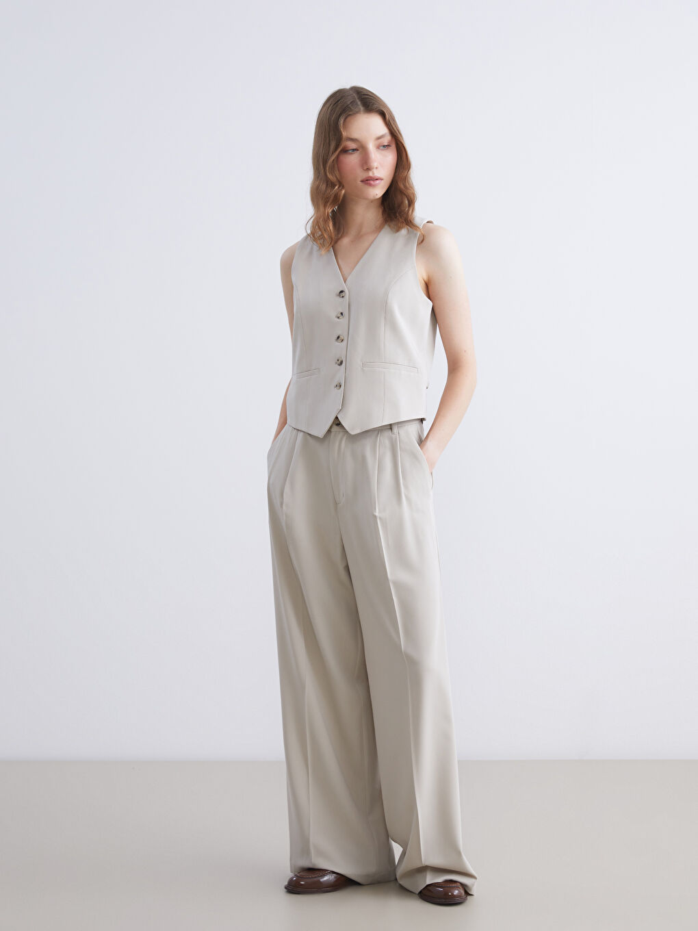 V Neck Women's Classic Waistcoat-1