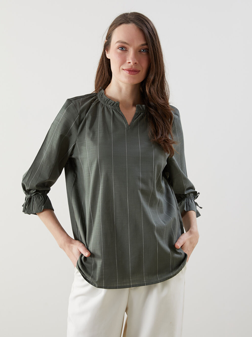 LCW Grace Woman KHAKI Blouse -W54688Z8-LGE