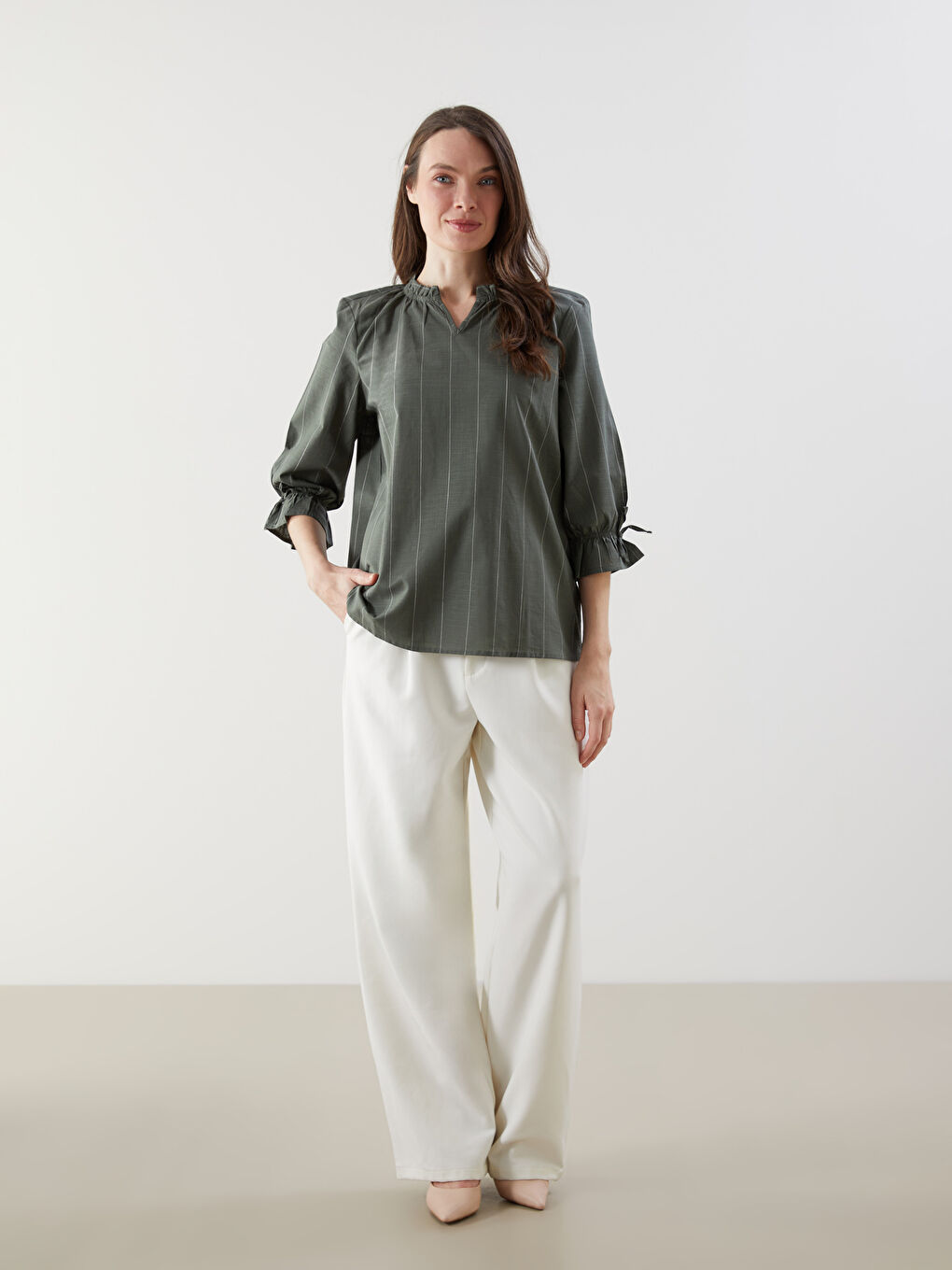 LCW Grace Woman KHAKI Blouse -W54688Z8-LGE