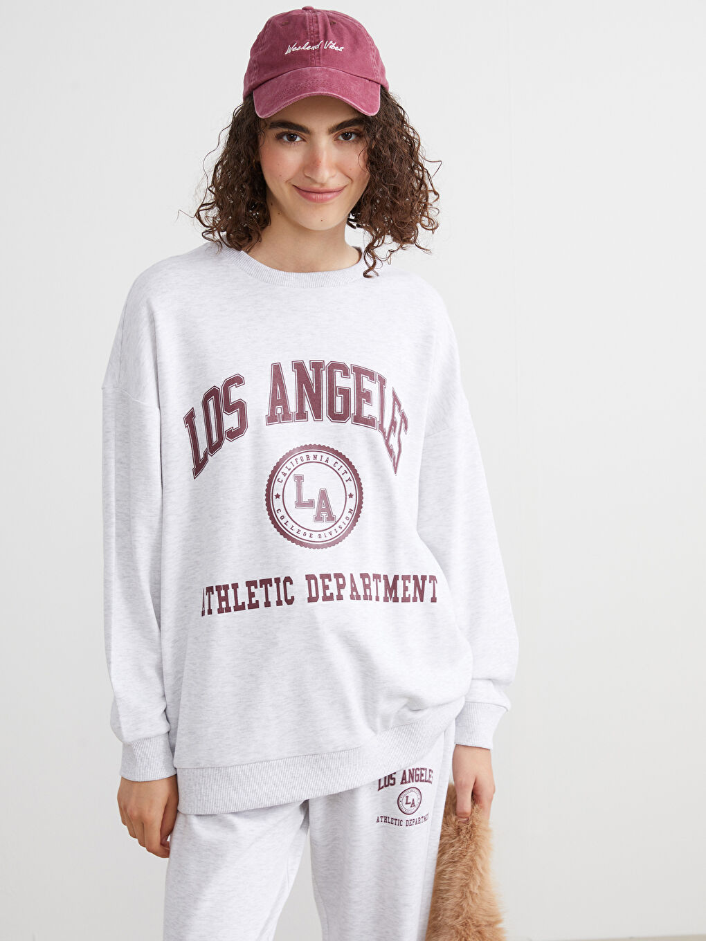 XSIDE Los Angeles Štampana Prevelika Ženska Dukserica -W54698Z8-CY9