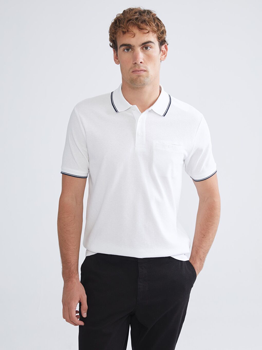 Polo Neck Short Sleeve Jersey Men's T-Shirt-1