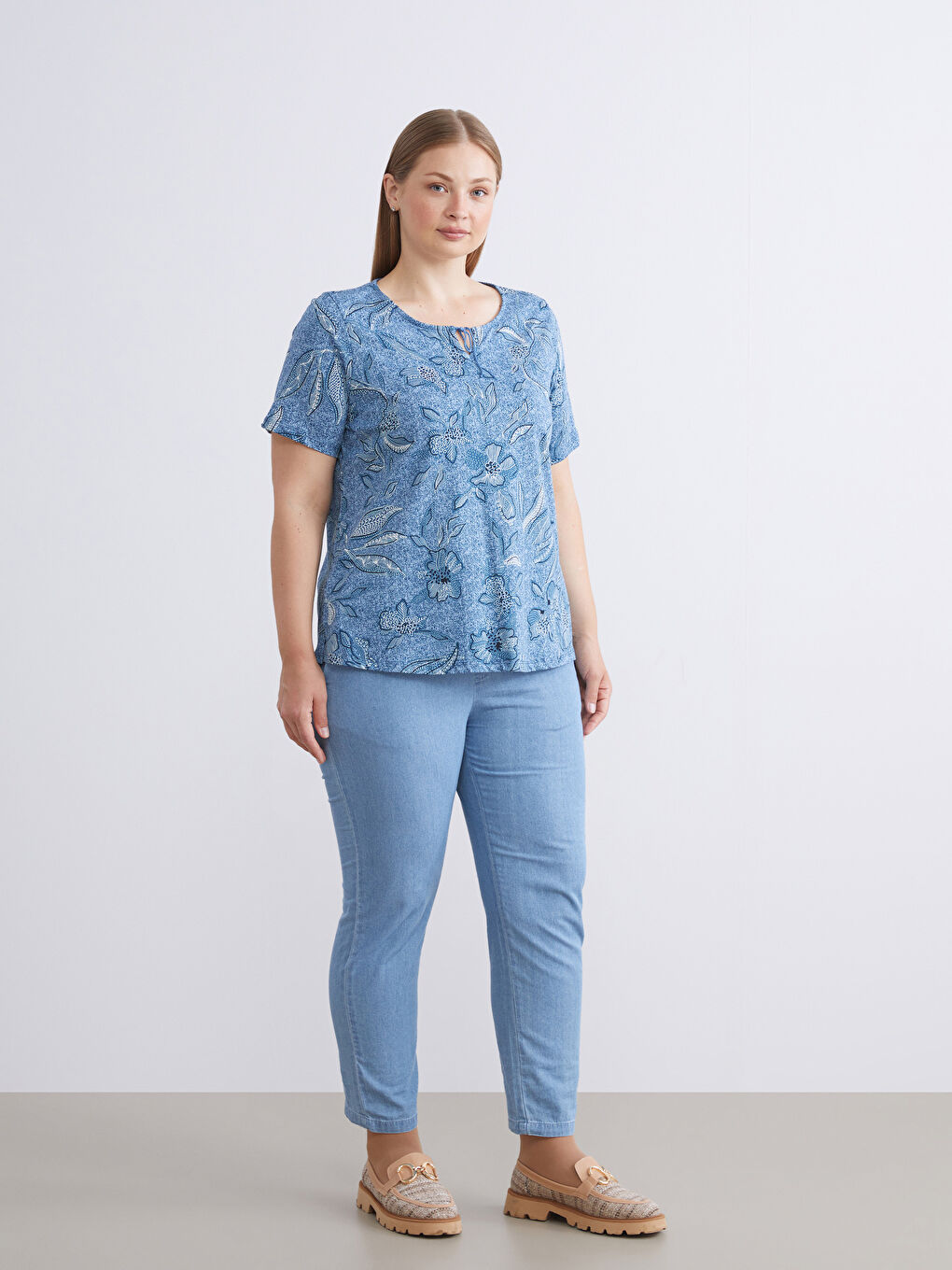 Blouse À Motifs À Col Lavallière-5