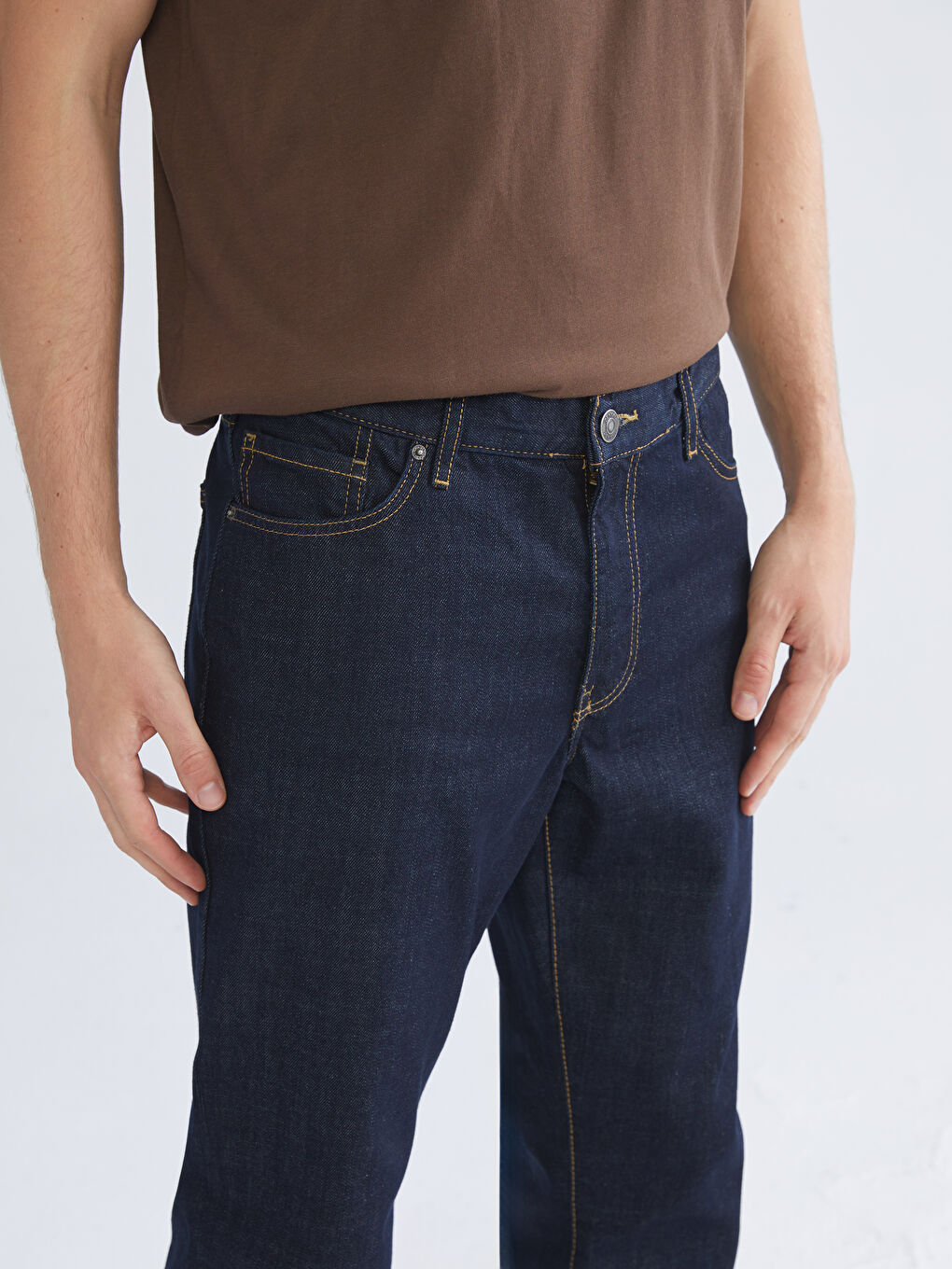 Standard Fit Twill Men's Trousers-2