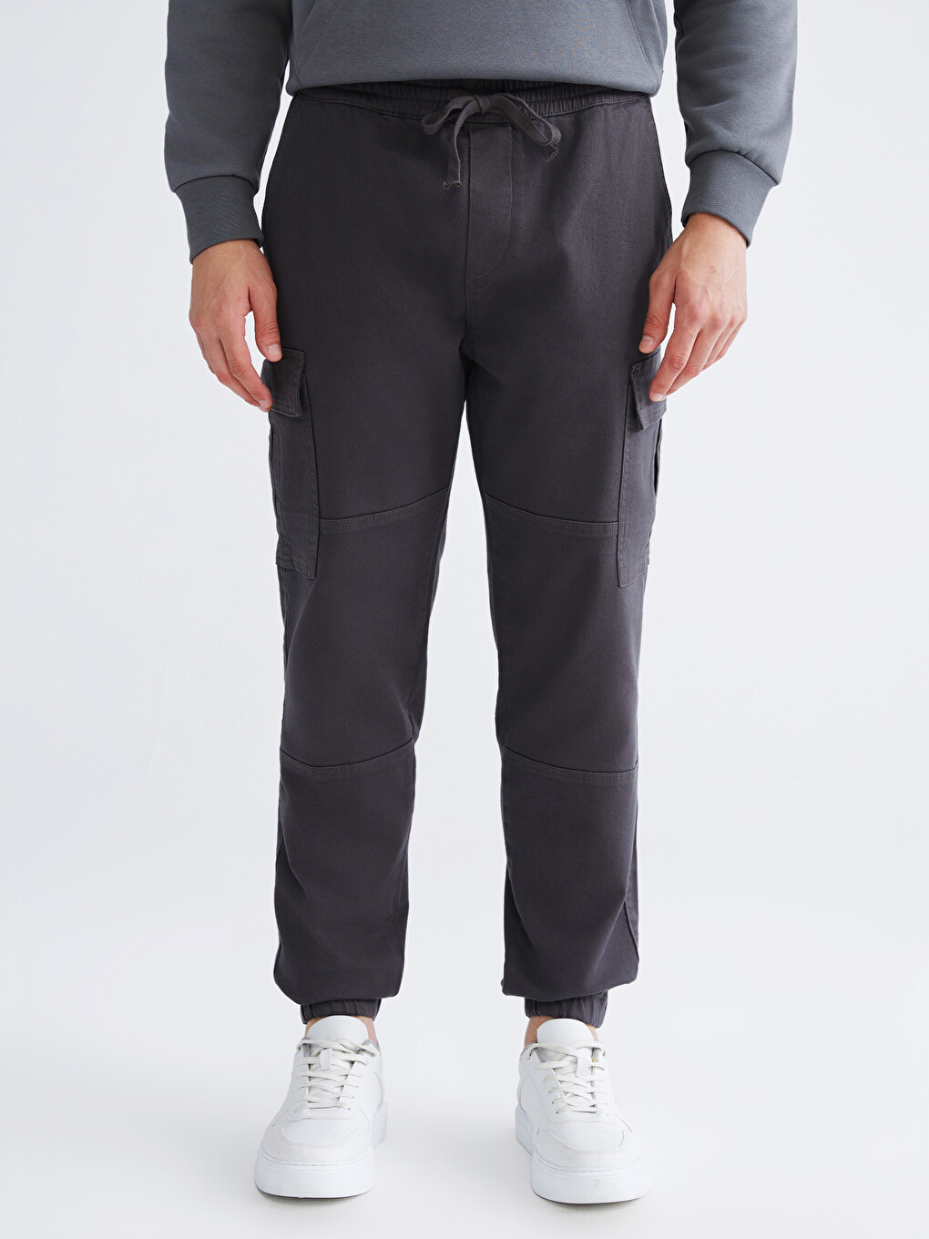 Antrasit Standart Kalıp Gabardin Erkek Pantolon-1