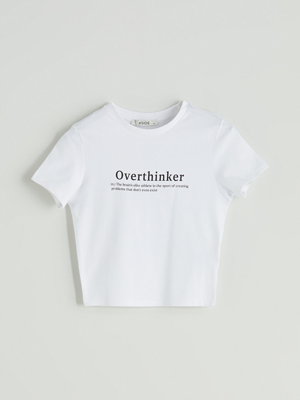 Okrugli izrez Štampana Ženska Crop Top Majica-4