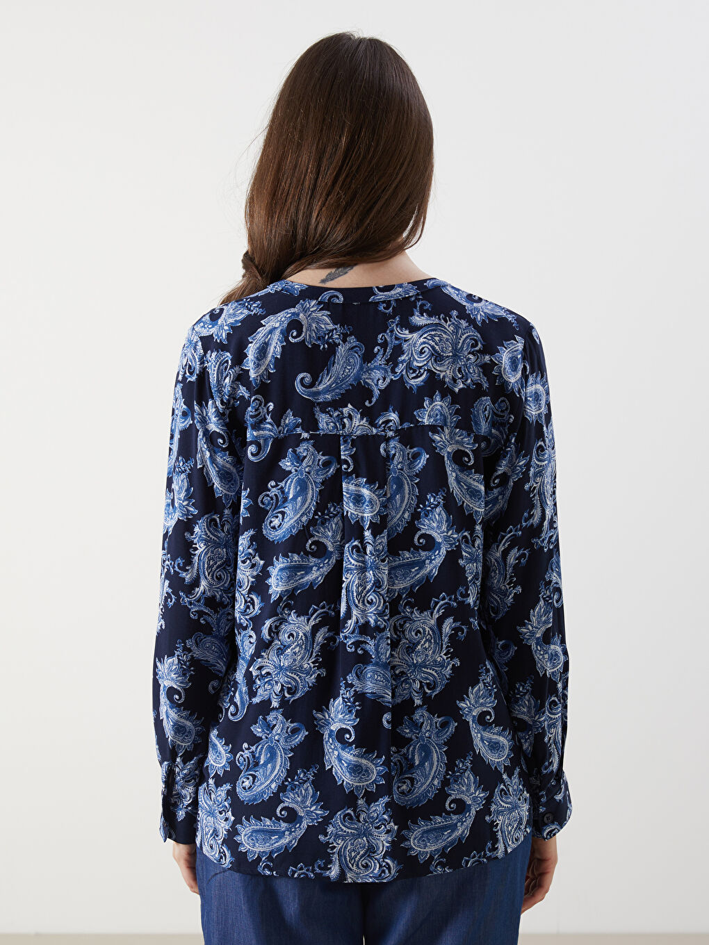 LCW Grace Notch Neck Patterned Blouse -W54713Z8-LSJ