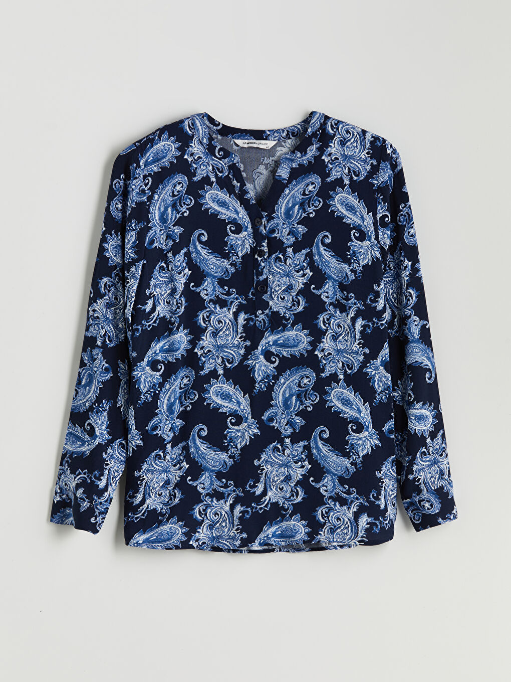 LCW Grace Notch Neck Patterned Blouse -W54713Z8-LSJ