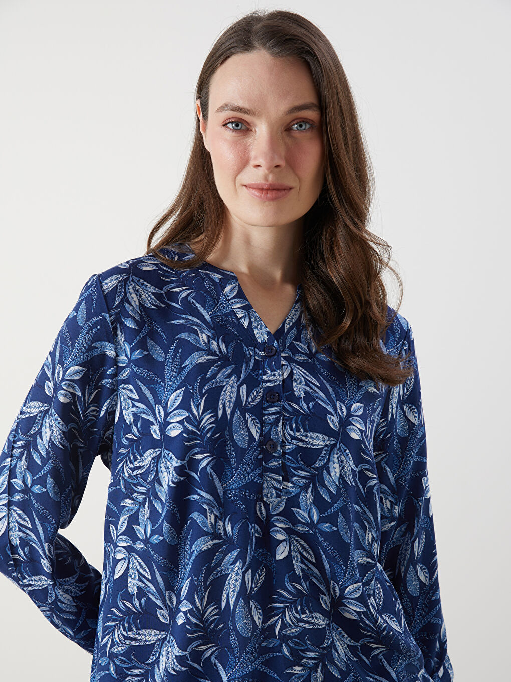 LCW Grace Notch Neck Floral Blouse -W54714Z8-LSF