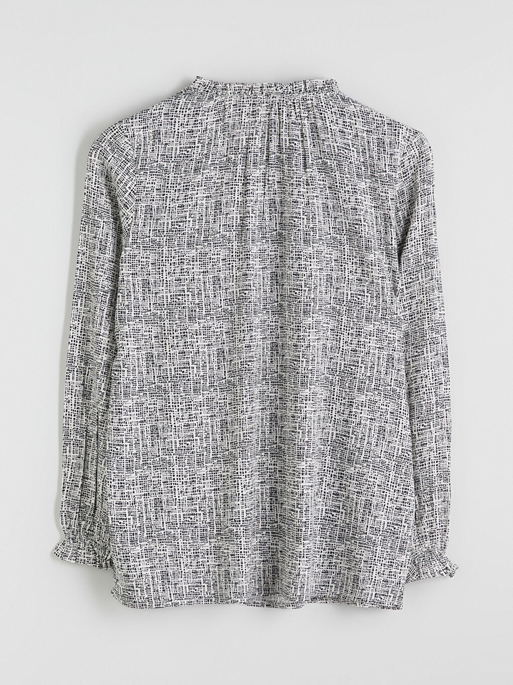 LCW Grace Tie Neck Patterned Blouse -W54715Z8-LQB