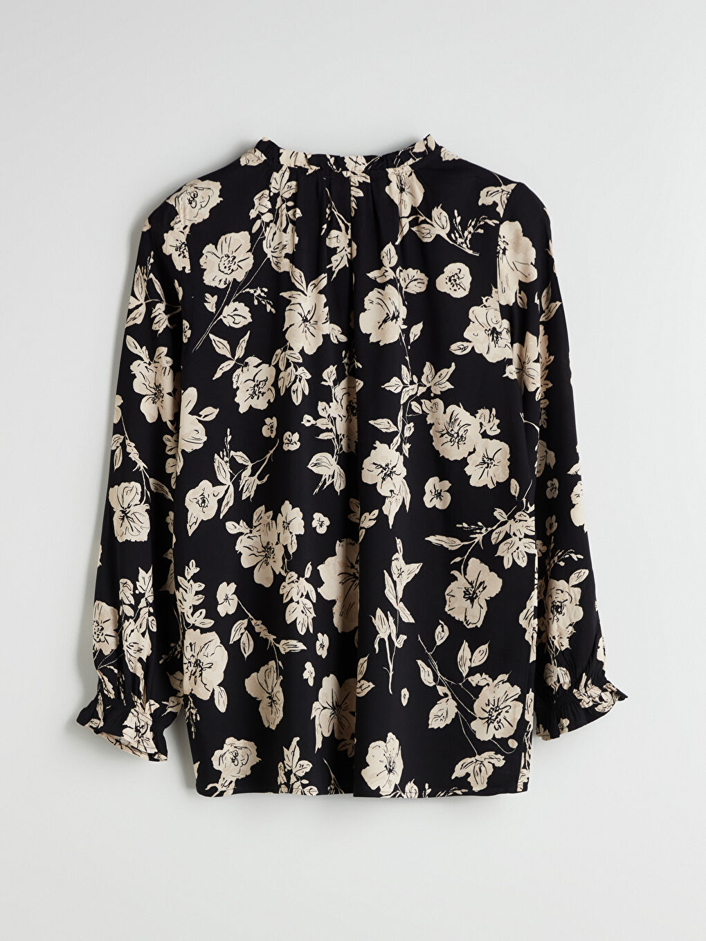 LCW Grace Tie Neck Patterned Blouse -W54715Z8-LQJ
