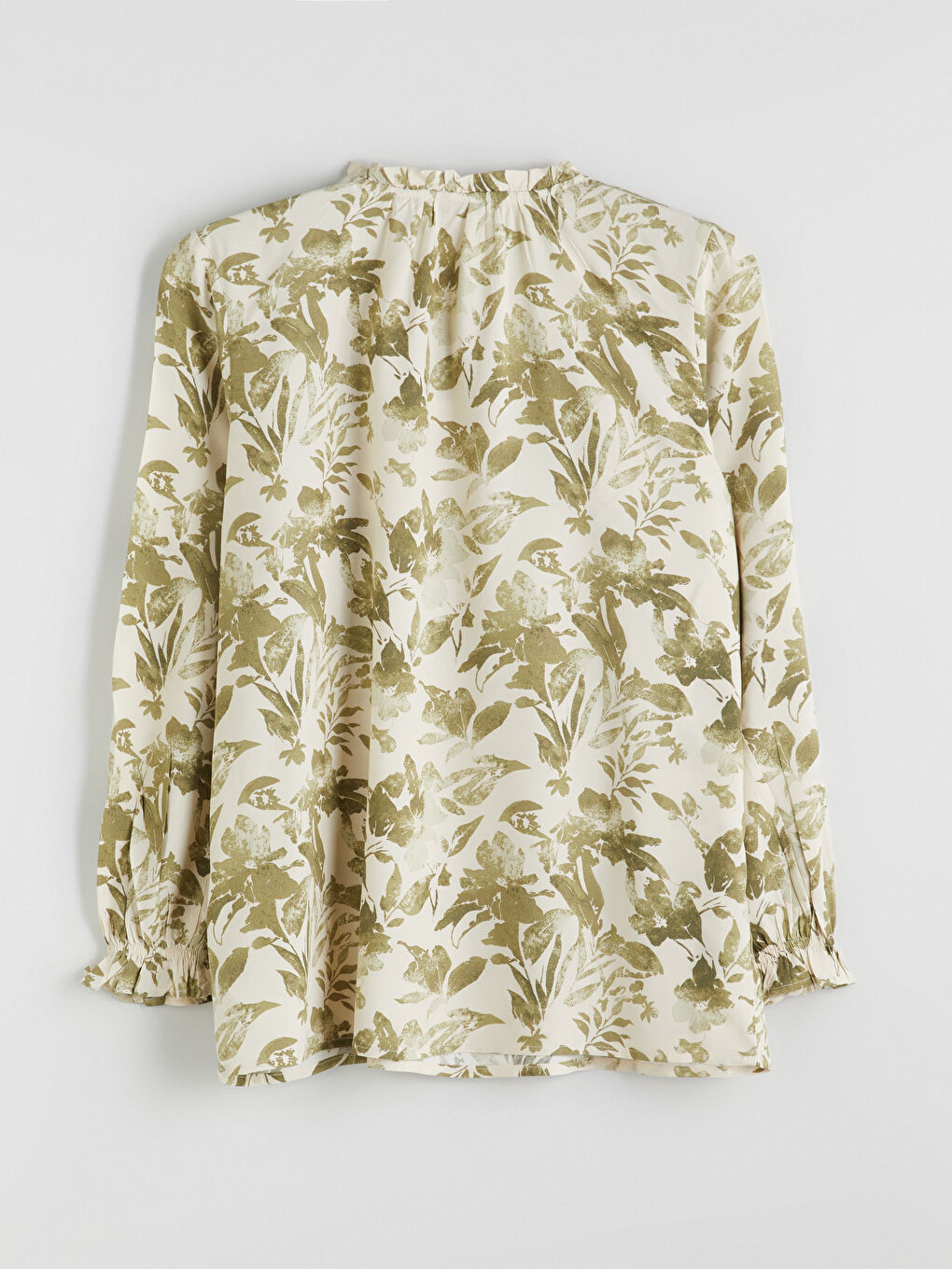 LCW Grace Tie Neck Patterned Blouse -W54715Z8-LRL
