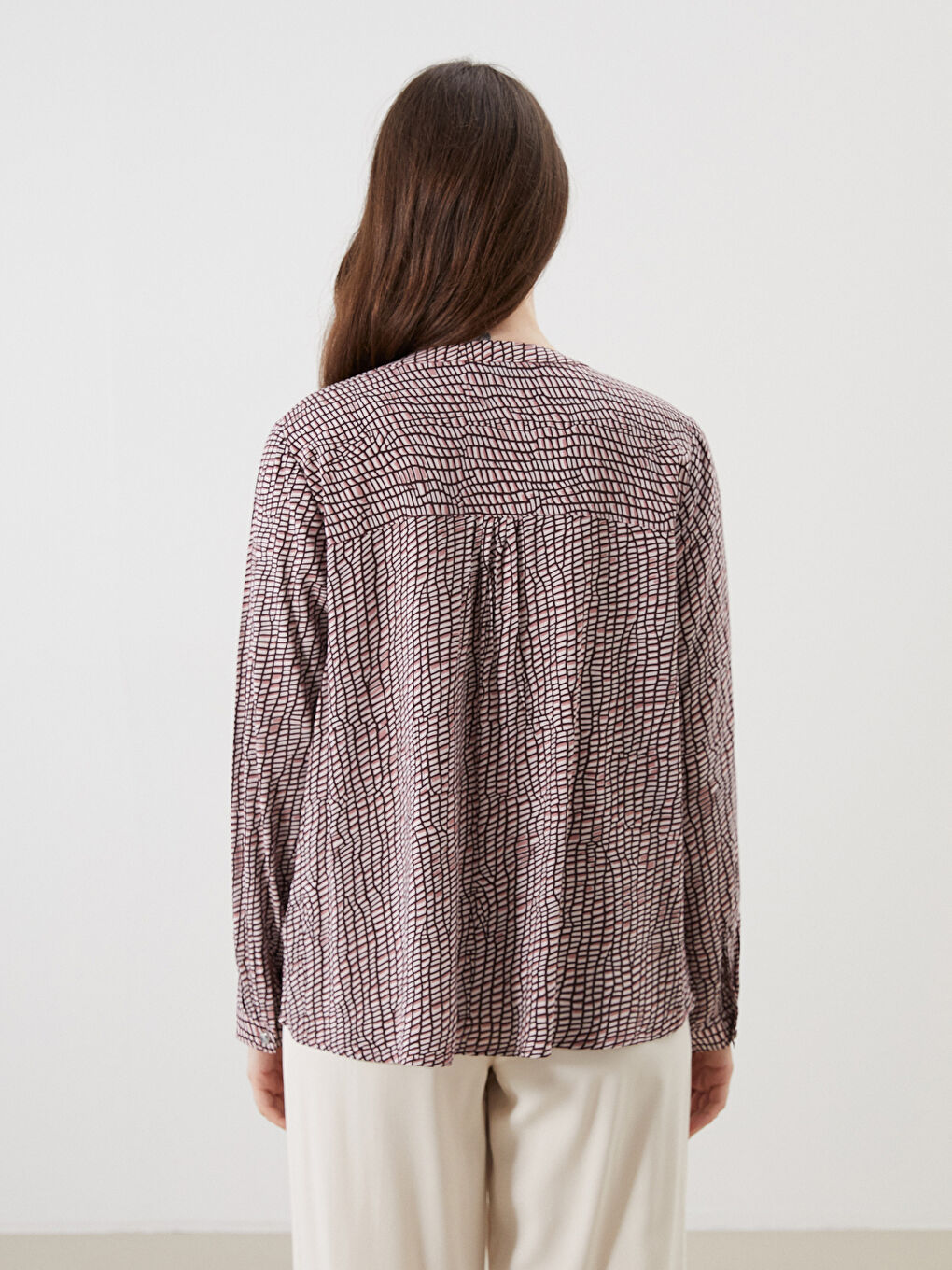 LCW Grace Notch Neck Patterned Blouse -W54716Z8-LTF
