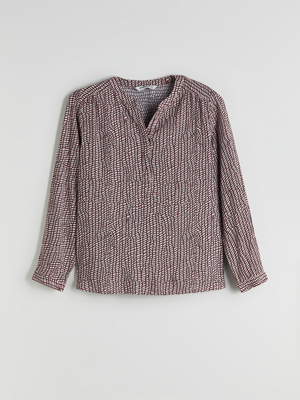 LCW Grace Notch Neck Patterned Blouse -W54716Z8-LTF