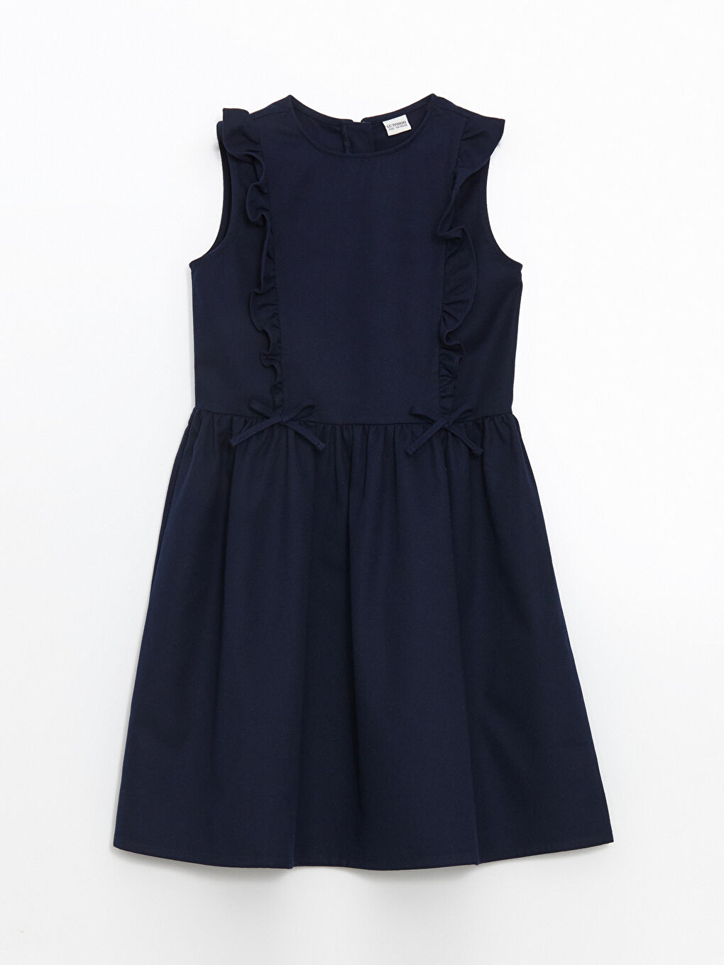 LCW Kids Crew Neck Bow Detailed Girls' Dress -W54724Z4-HRC