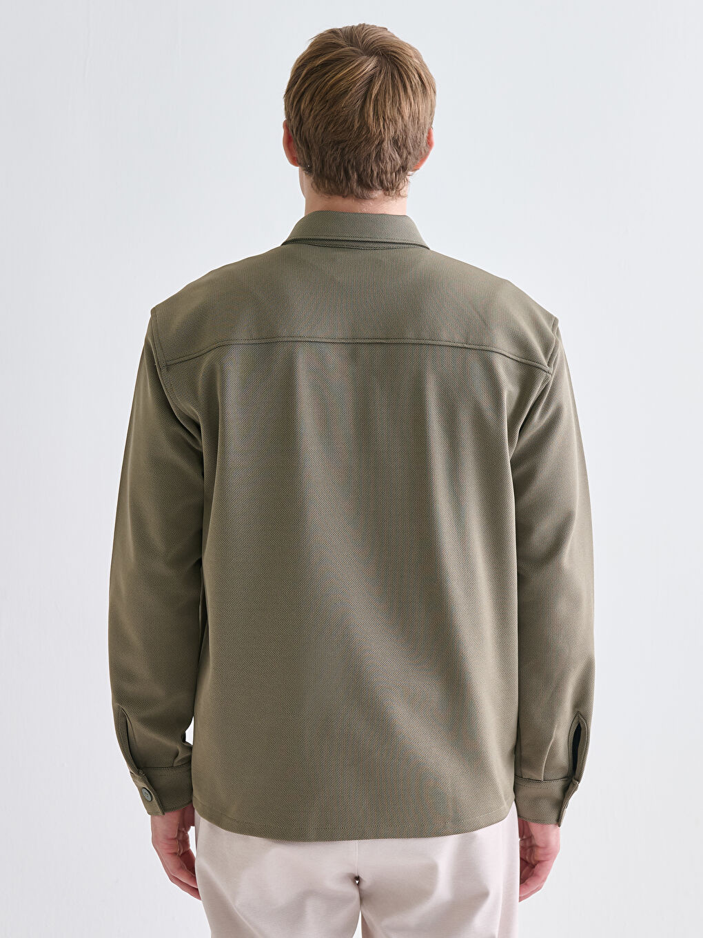 Yeşil Regular Fit Uzun Kollu Erkek Gömlek Ceket-3