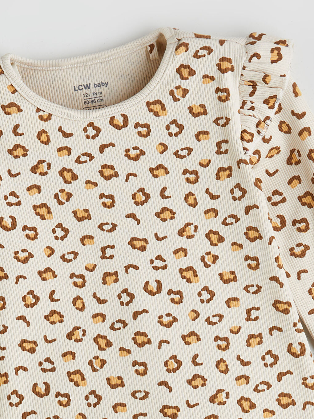 LCW baby Crew Neck Printed Baby Girls' Pyjama Set -W54728Z1-LQB