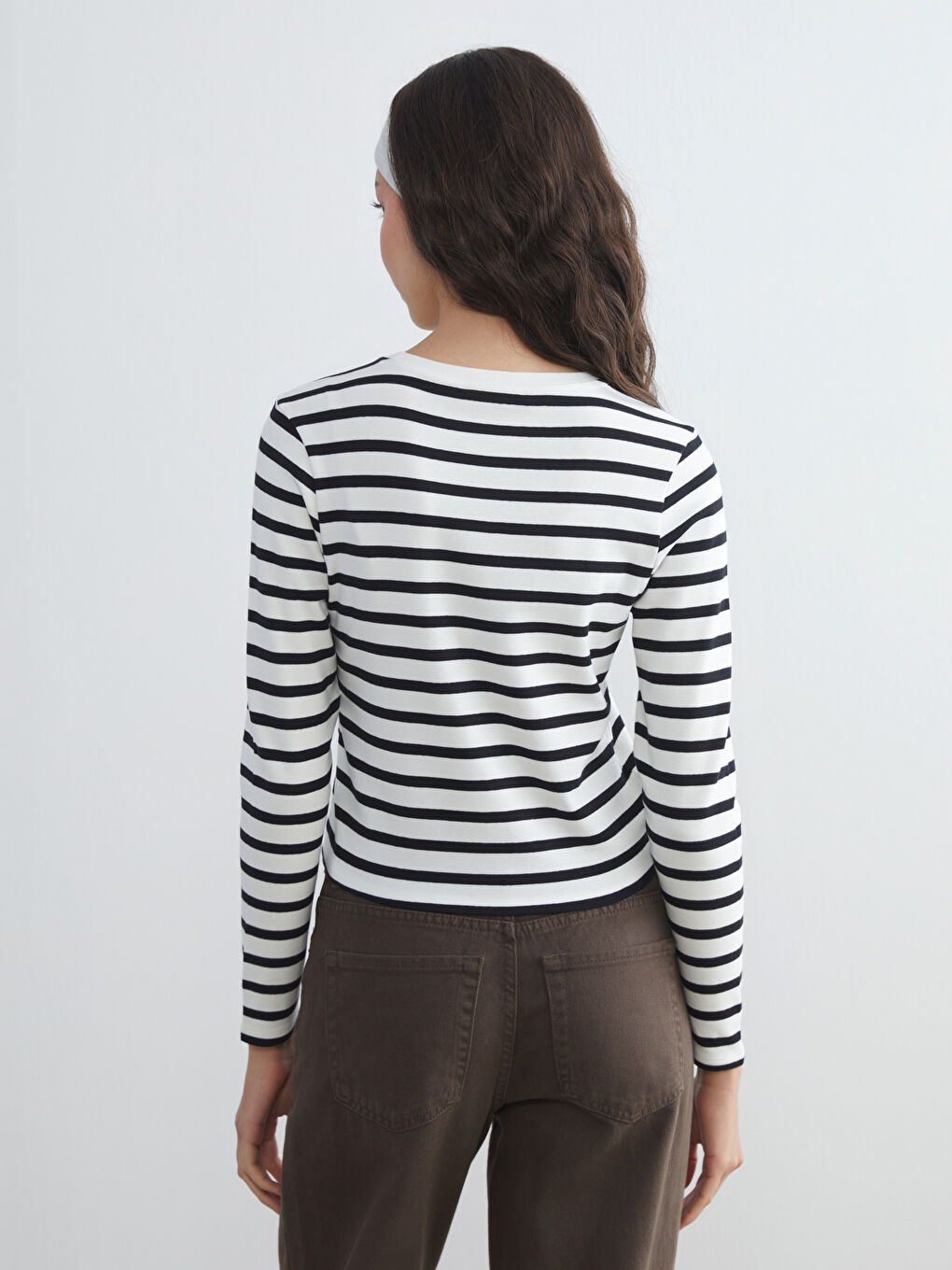 XSIDE Crew Neck Striped Women's T-Shirt -W54733Z8-LEG