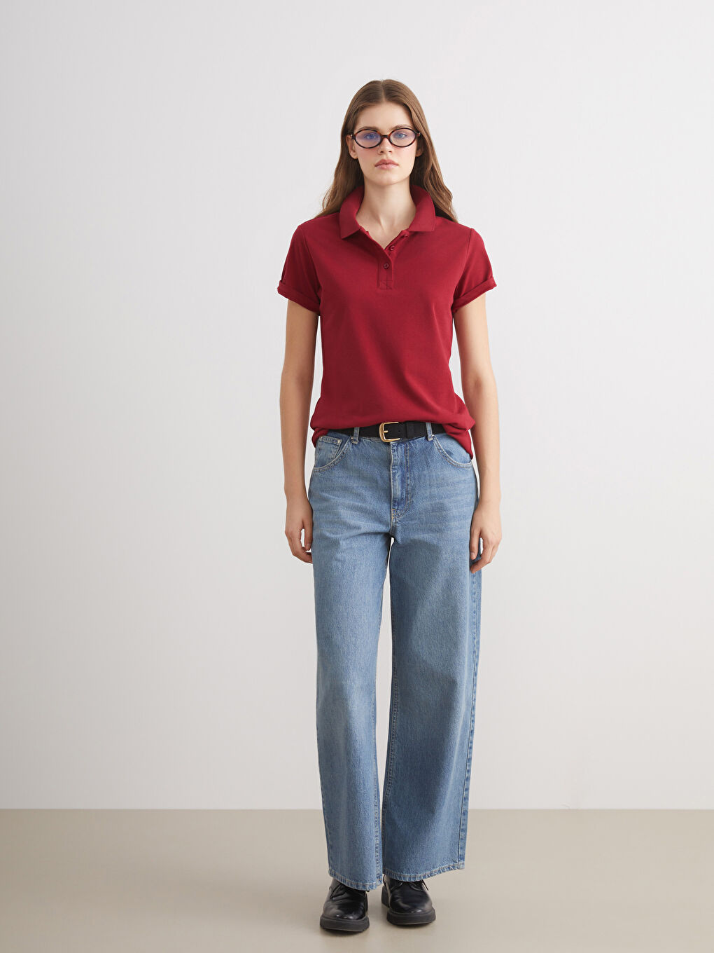 Polo Neck Women's T-Shirt-1