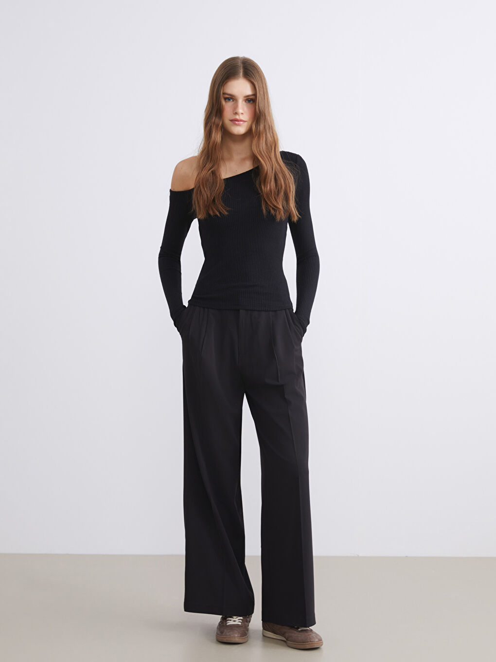 XSIDE Loose Fit Wide Leg Women's Trousers -W54737Z8-CVL