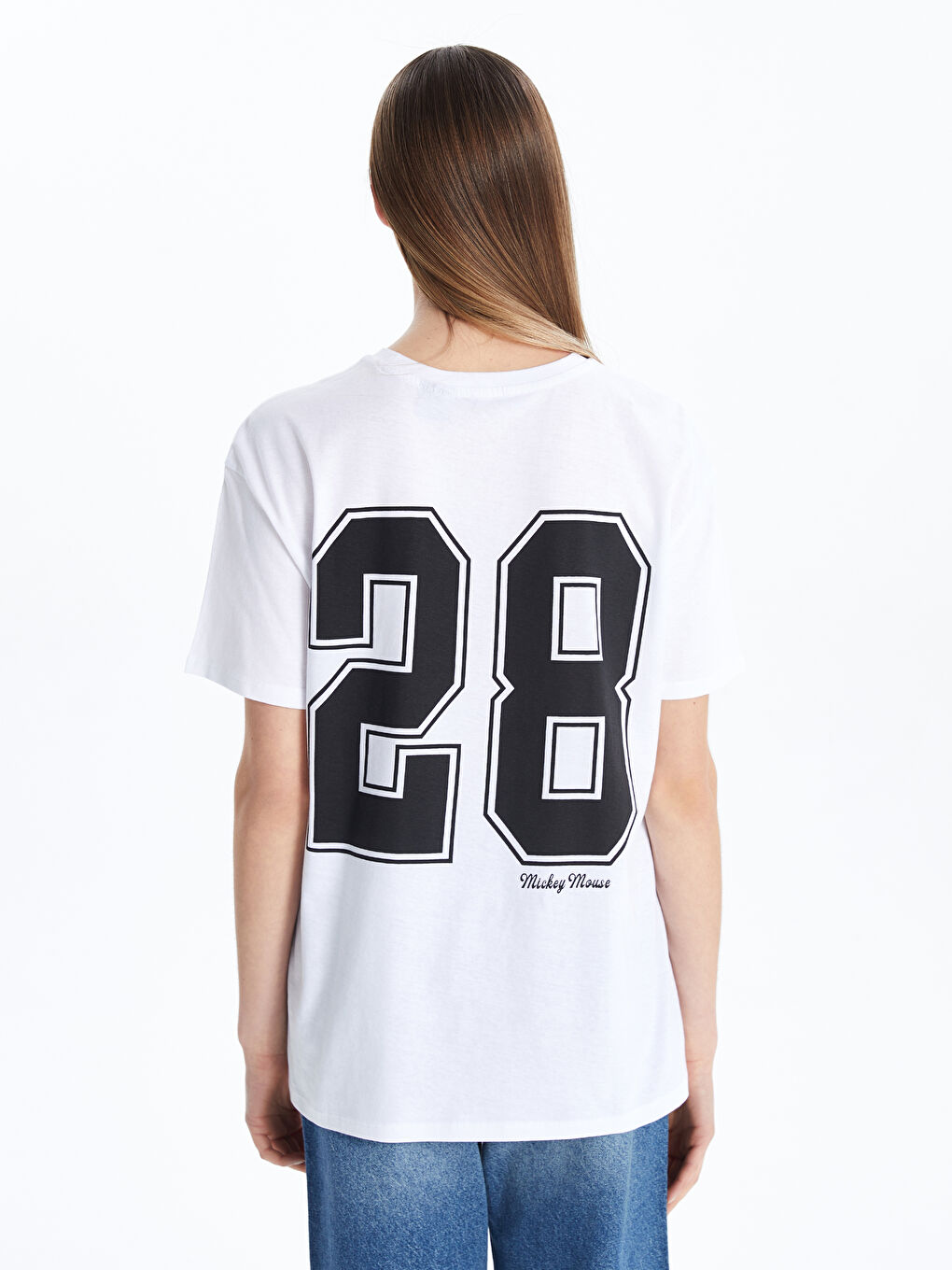 XSIDE Crew Neck Mickey Mouse Printed Women's T-Shirt -W54758Z8-Q6K