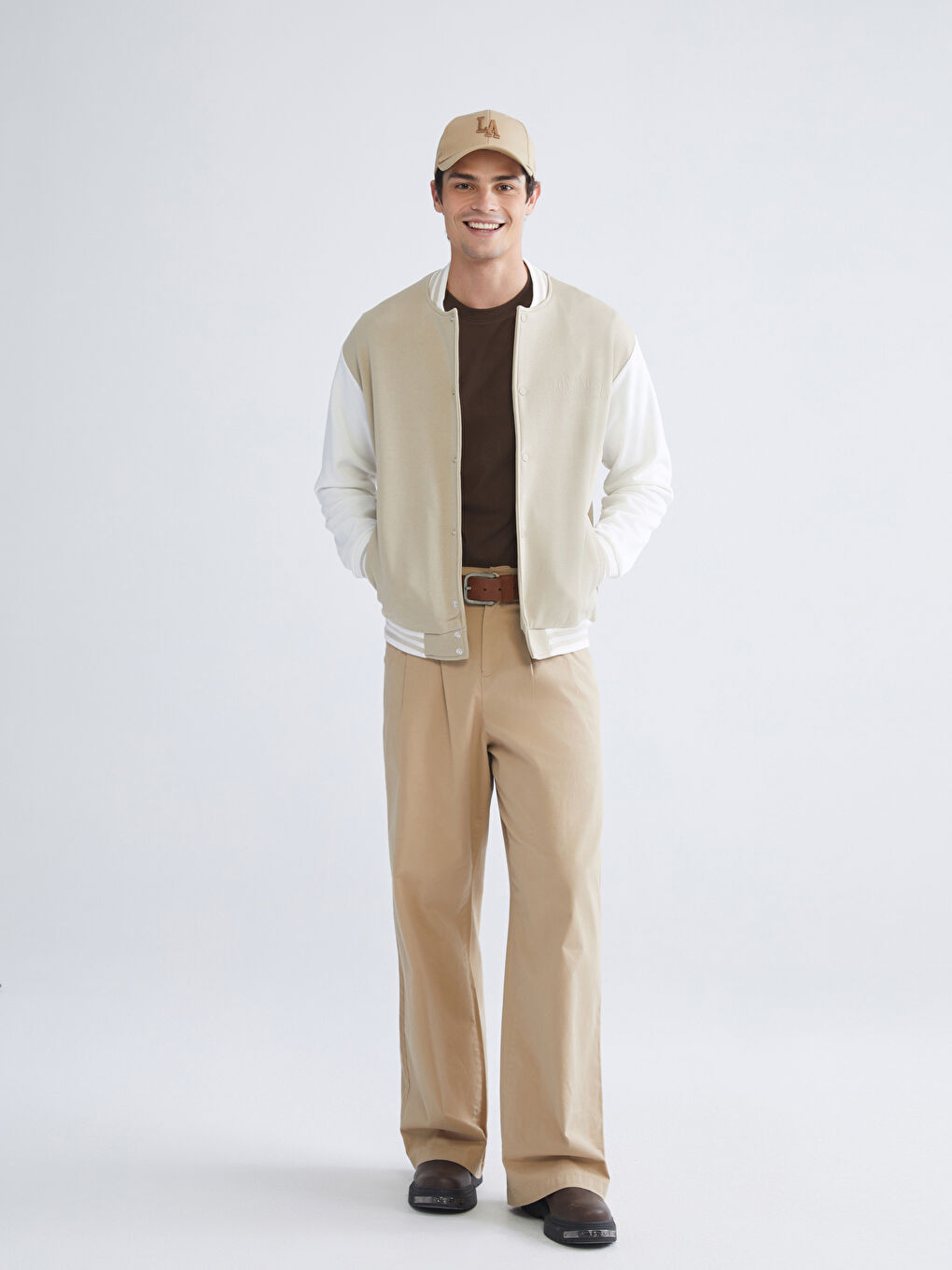 Man BEIGE Bomber Jacket-1