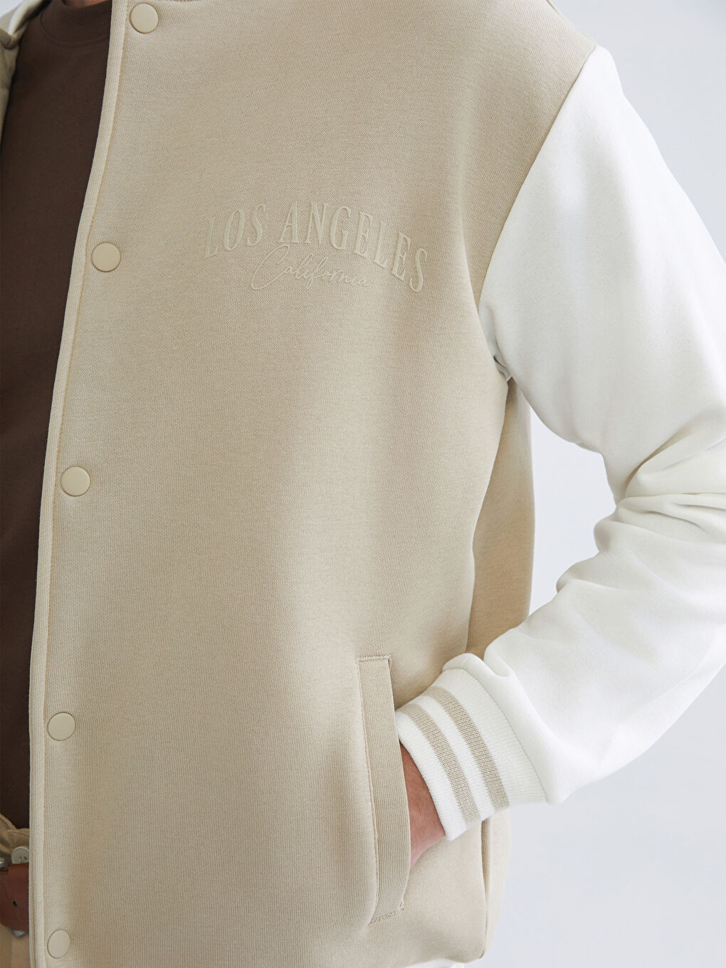Man BEIGE Bomber Jacket-2