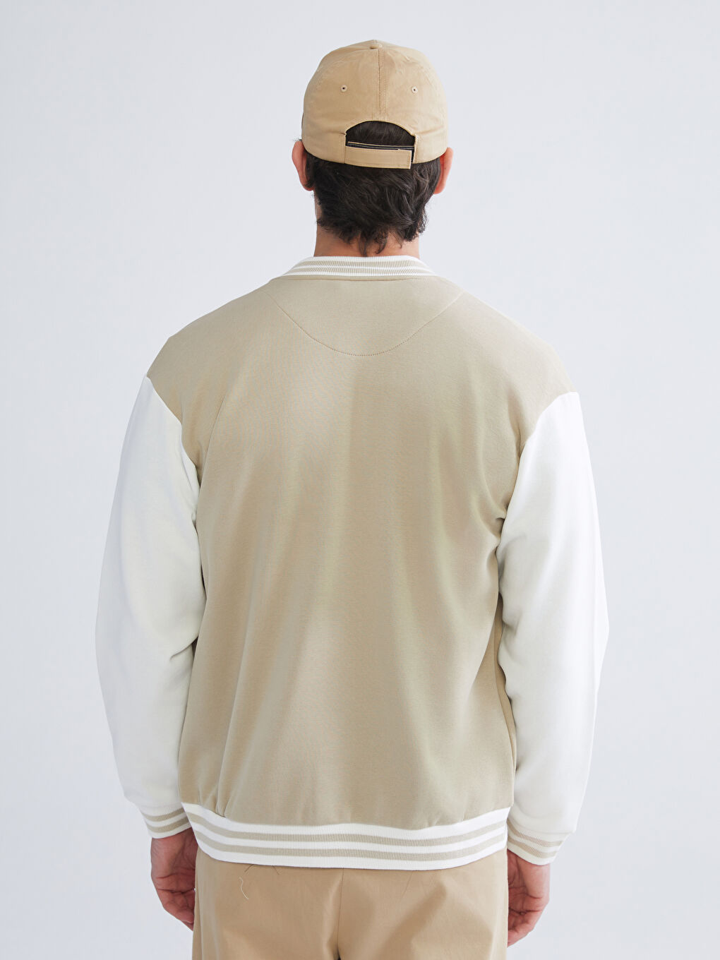 Man BEIGE Bomber Jacket-4