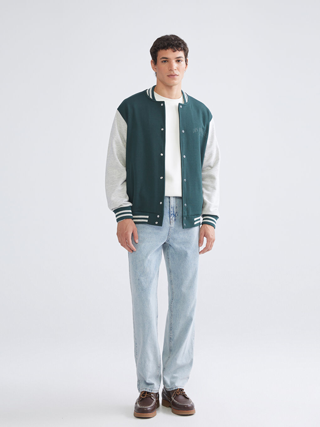 Regular Fit Long Sleeve Men's College Jacket-1