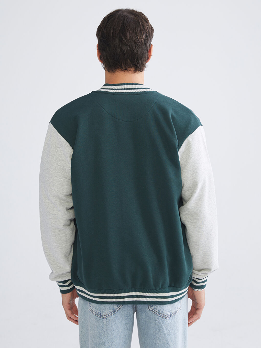 Regular Fit Long Sleeve Men's College Jacket-3