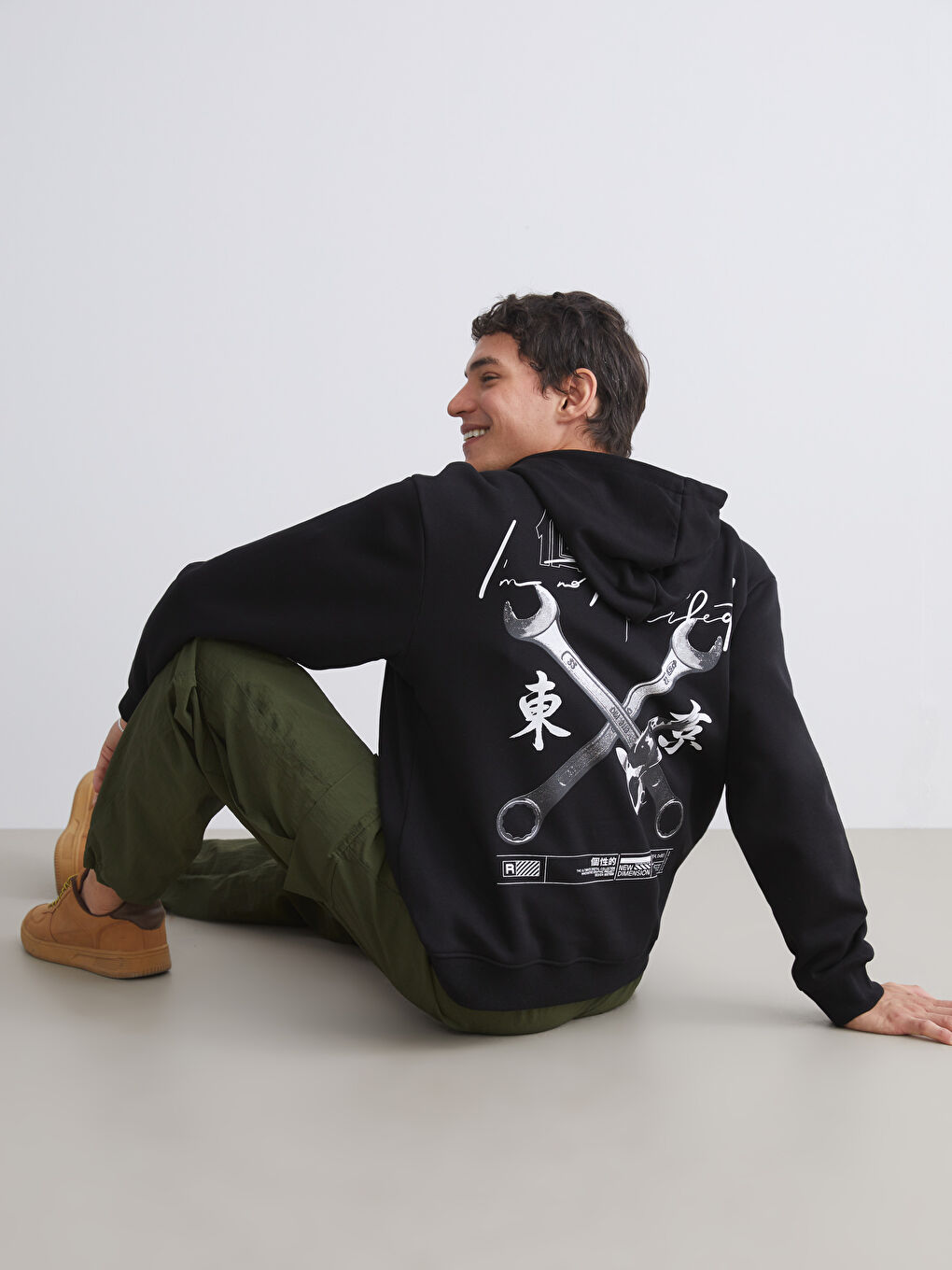 Long Sleeve Printed Men's Hoodie