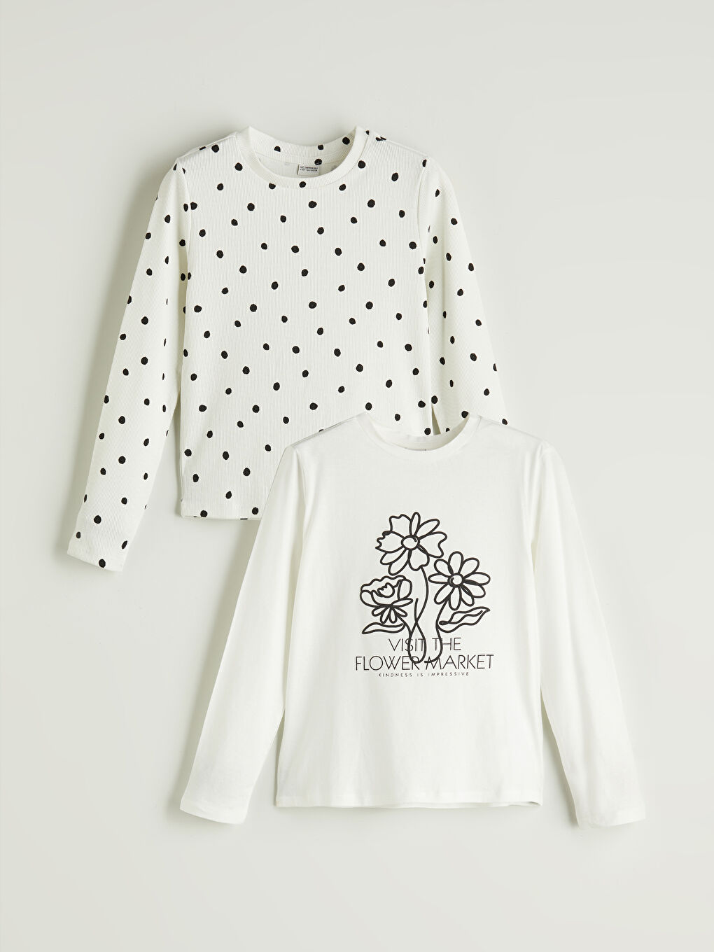 LCW Kids Crew Neck Girls' T-Shirt Set (2 Pieces) -W54769Z4-R9J