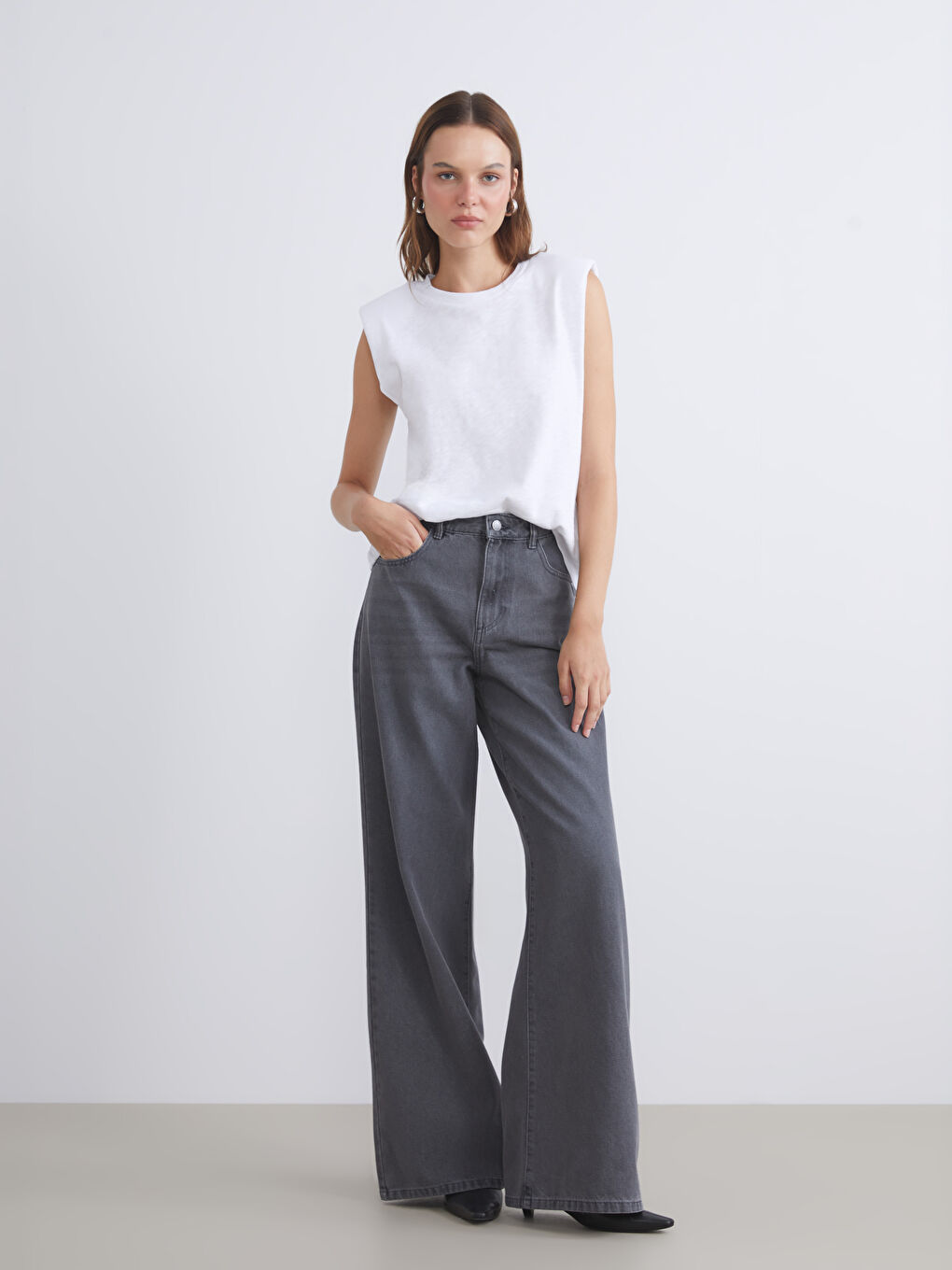 LCW Jeans Wideleg Women's Jeans -W54795Z8-GRD