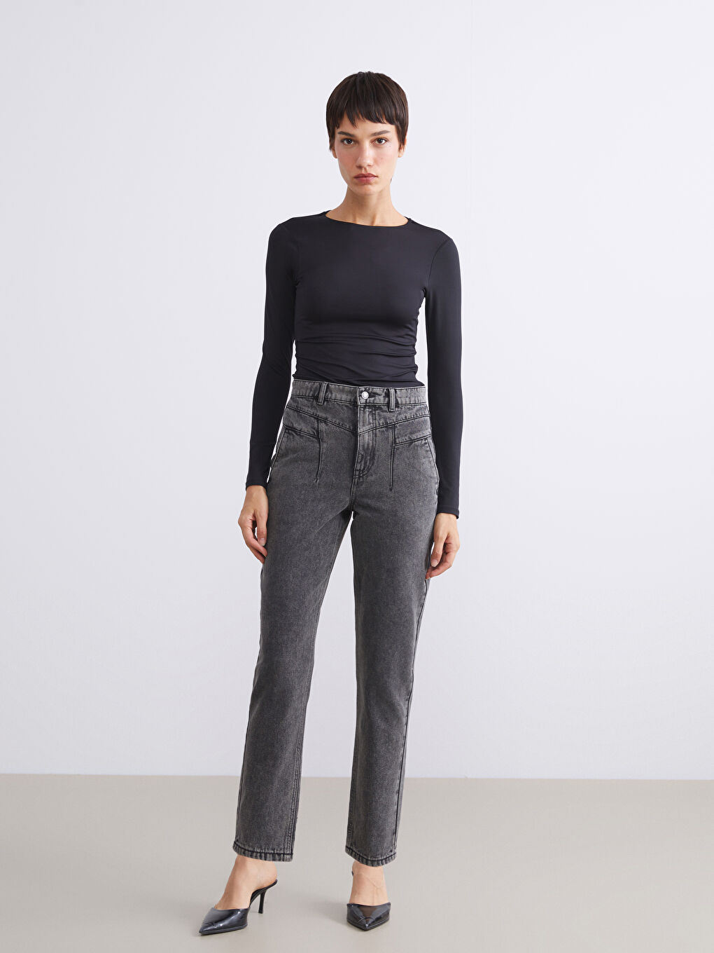 LCW Jeans Mom Fit Women's Jeans -W54816Z8-GRD