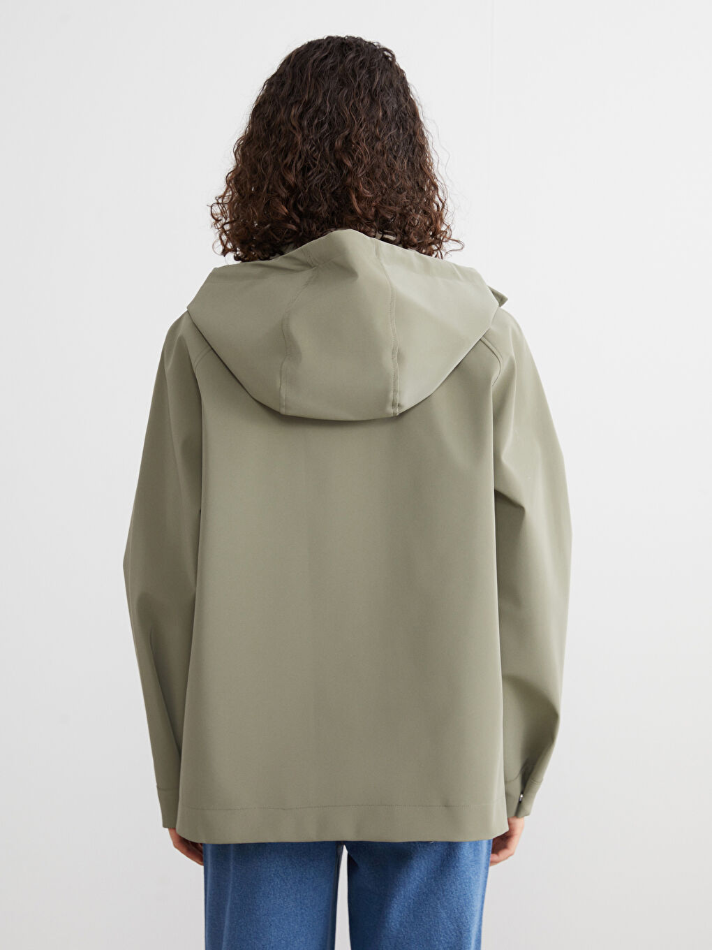 XSIDE Hooded Oversize Faux Leather Women's Raincoat -W54826Z8-D2J