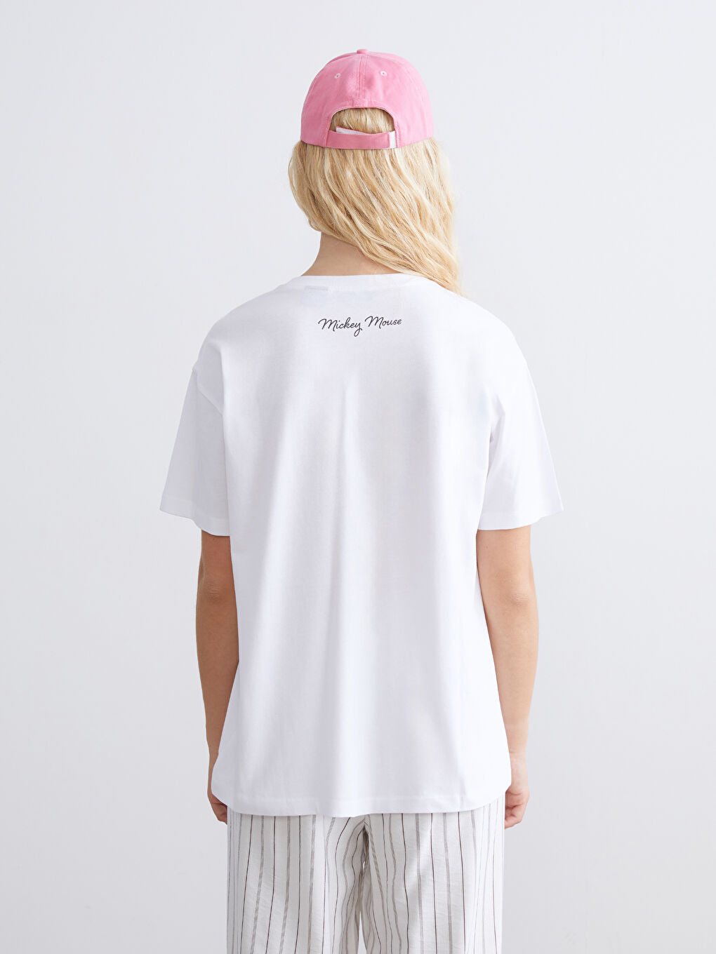 Crew Neck Mickey Mouse Printed Women's T-Shirt-3