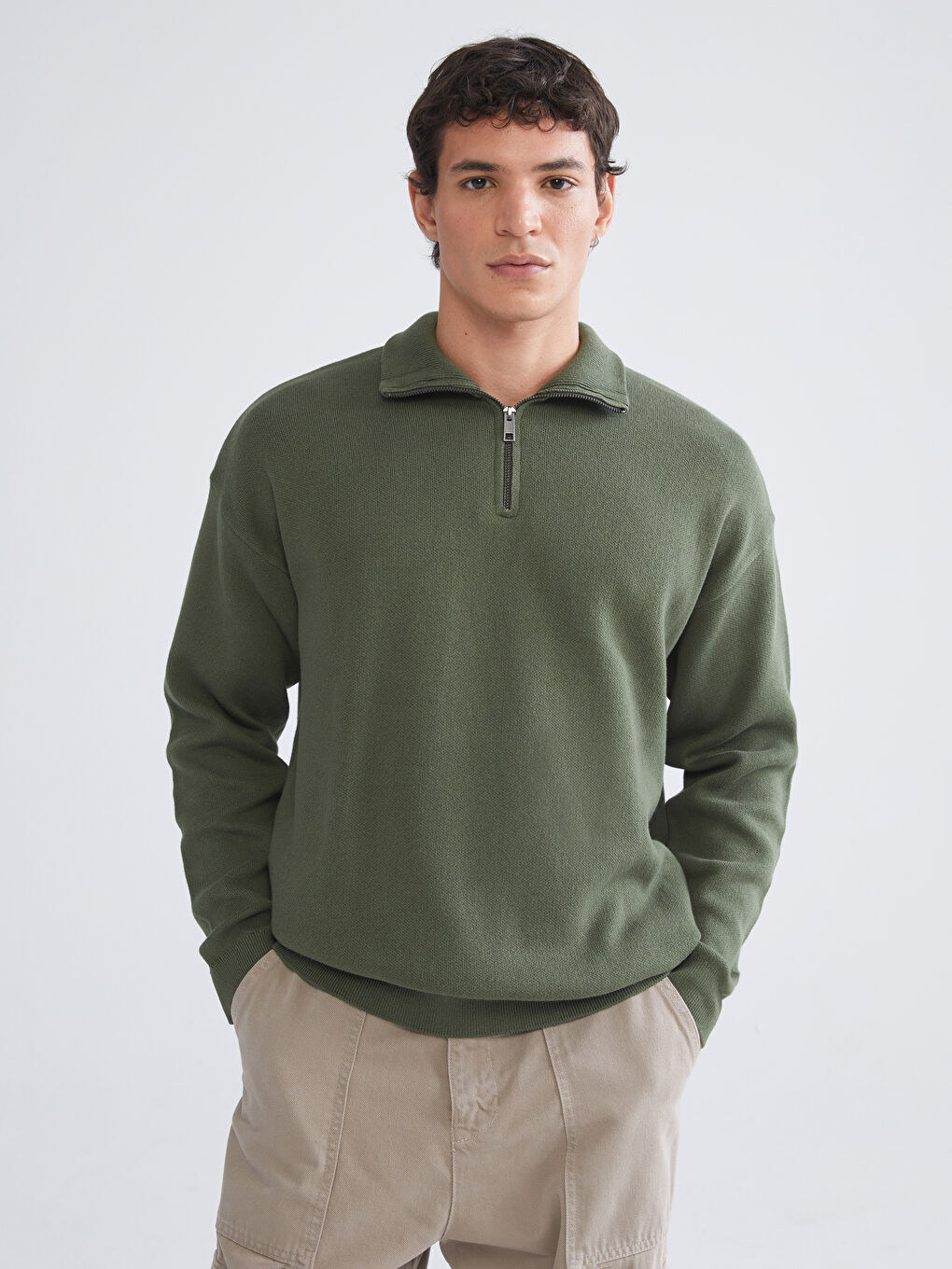 Funnel Neck Men's Sweater