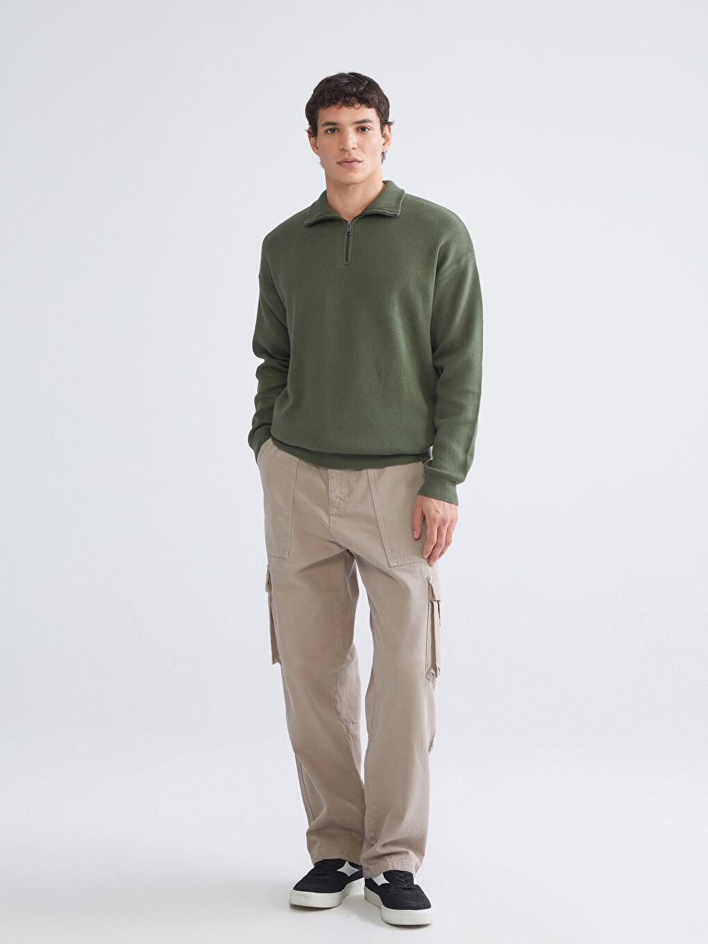 Funnel Neck Men's Sweater-1