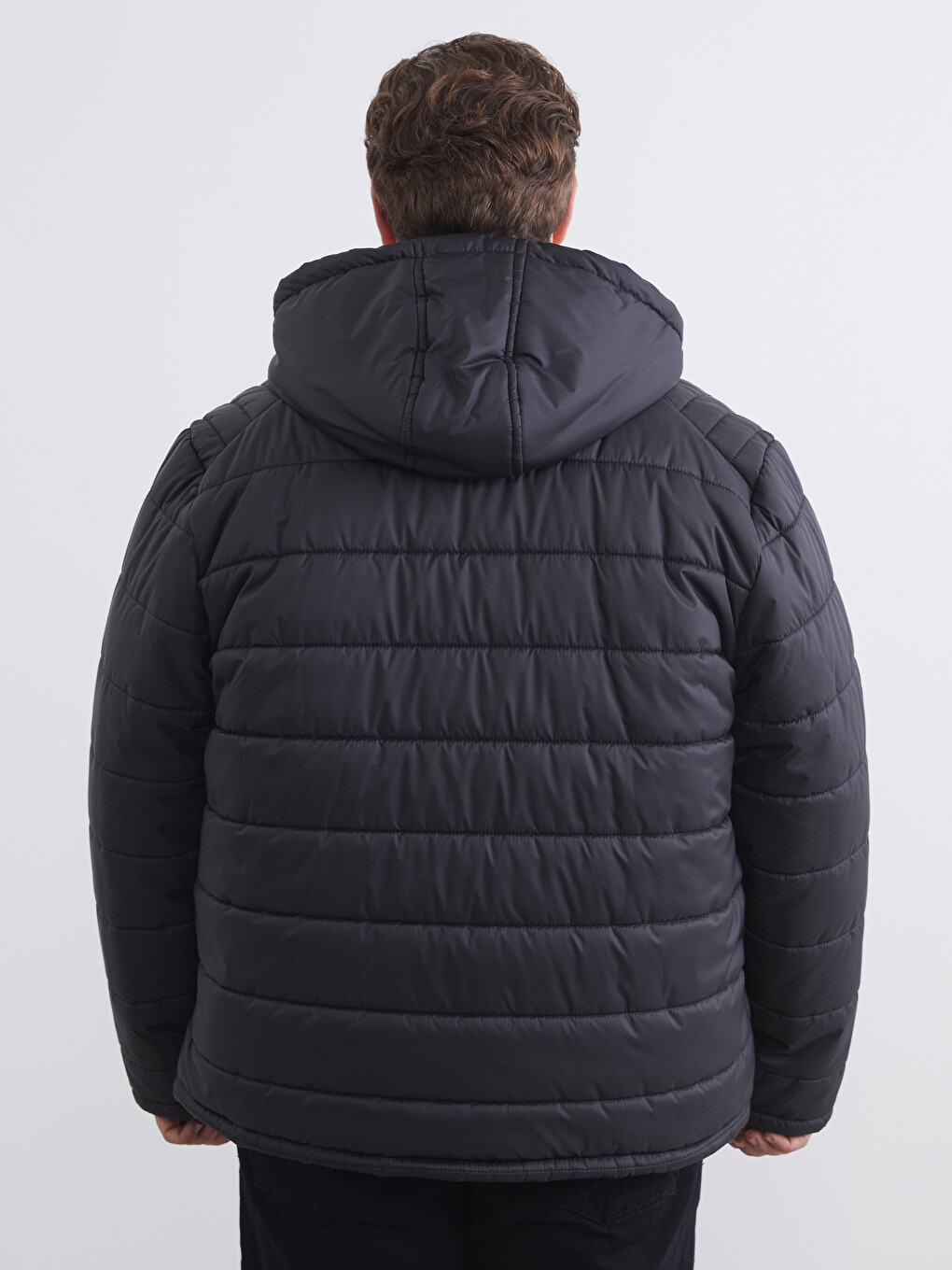 Muška Puffer Jakna S Kapuljačom Standardnog Kroja-4