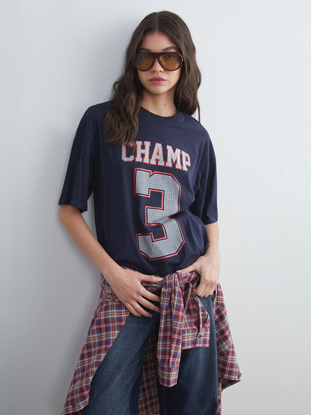 XSIDE Crew Neck Printed Oversize Women's T-Shirt -W54844Z8-Z1S