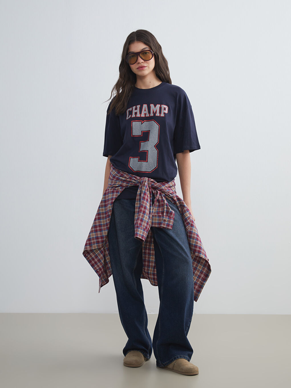 XSIDE Crew Neck Printed Oversize Women's T-Shirt -W54844Z8-Z1S