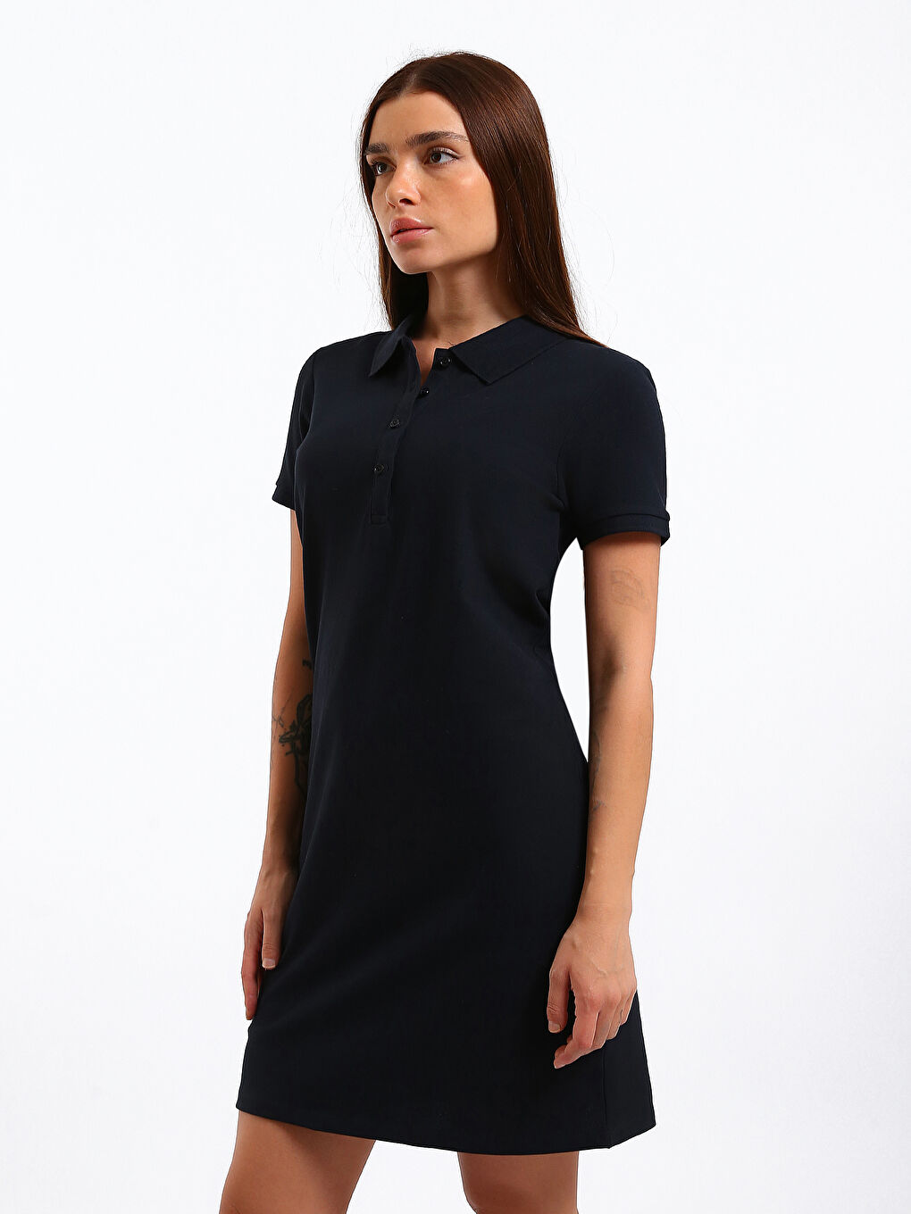 Žena TAMNO PLAVA Haljina-3