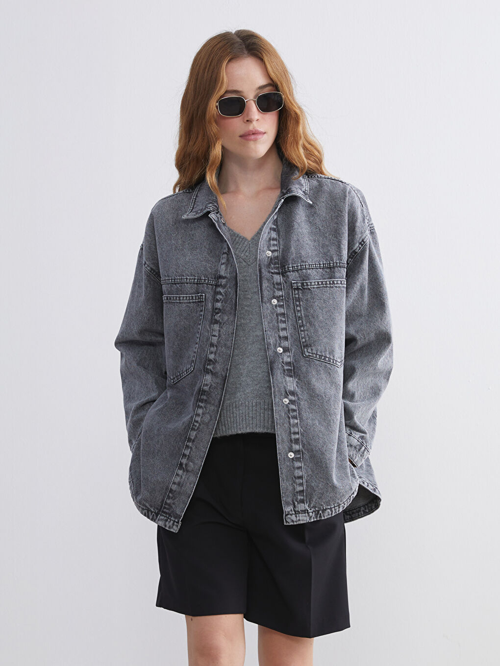 Collared Neck Women's Denim Jacket