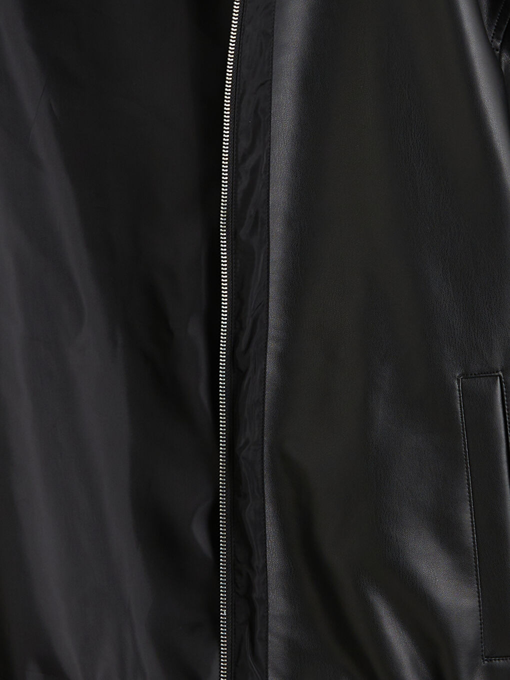 Regular Fit Hooded Men's Faux Leather Coat-1