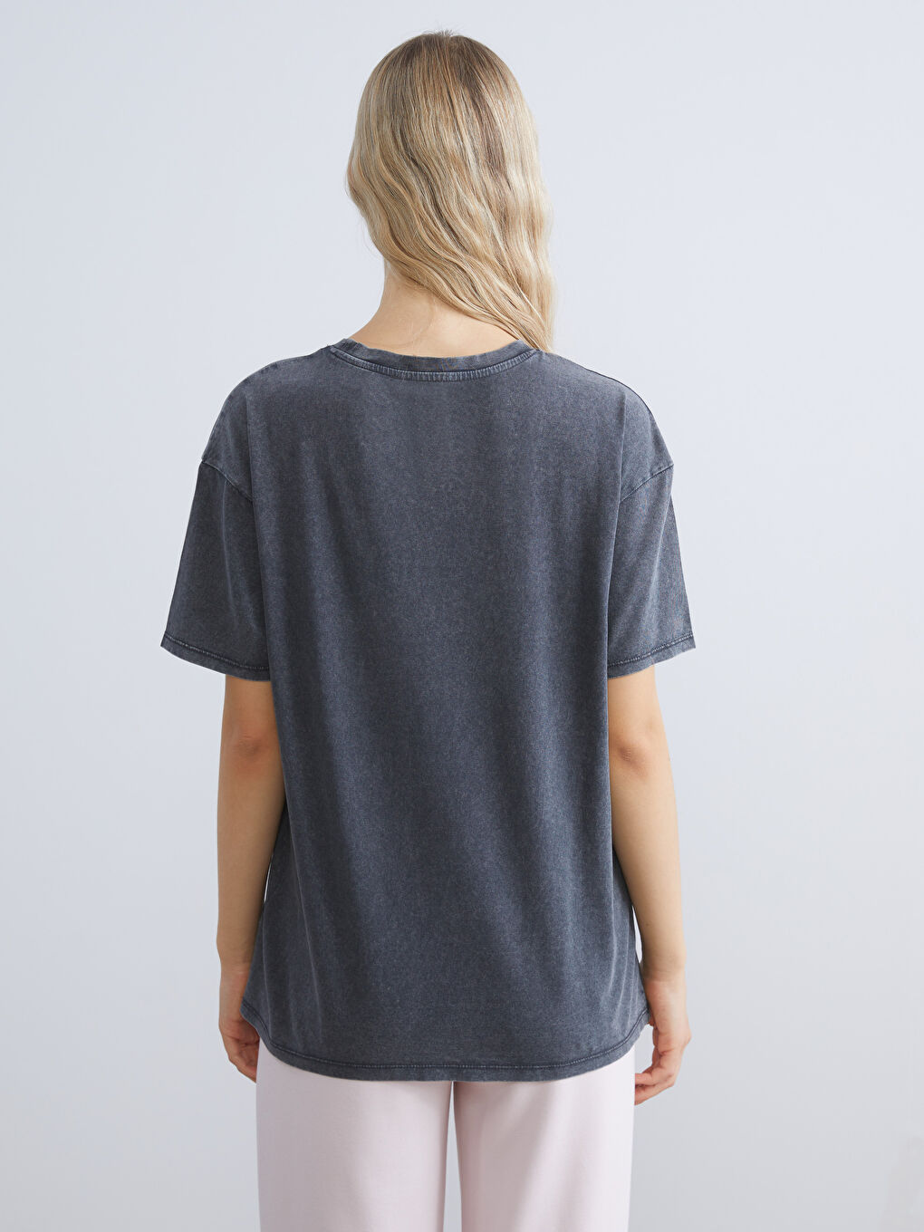 Crew Neck Stitch Printed Women's T-Shirt-3
