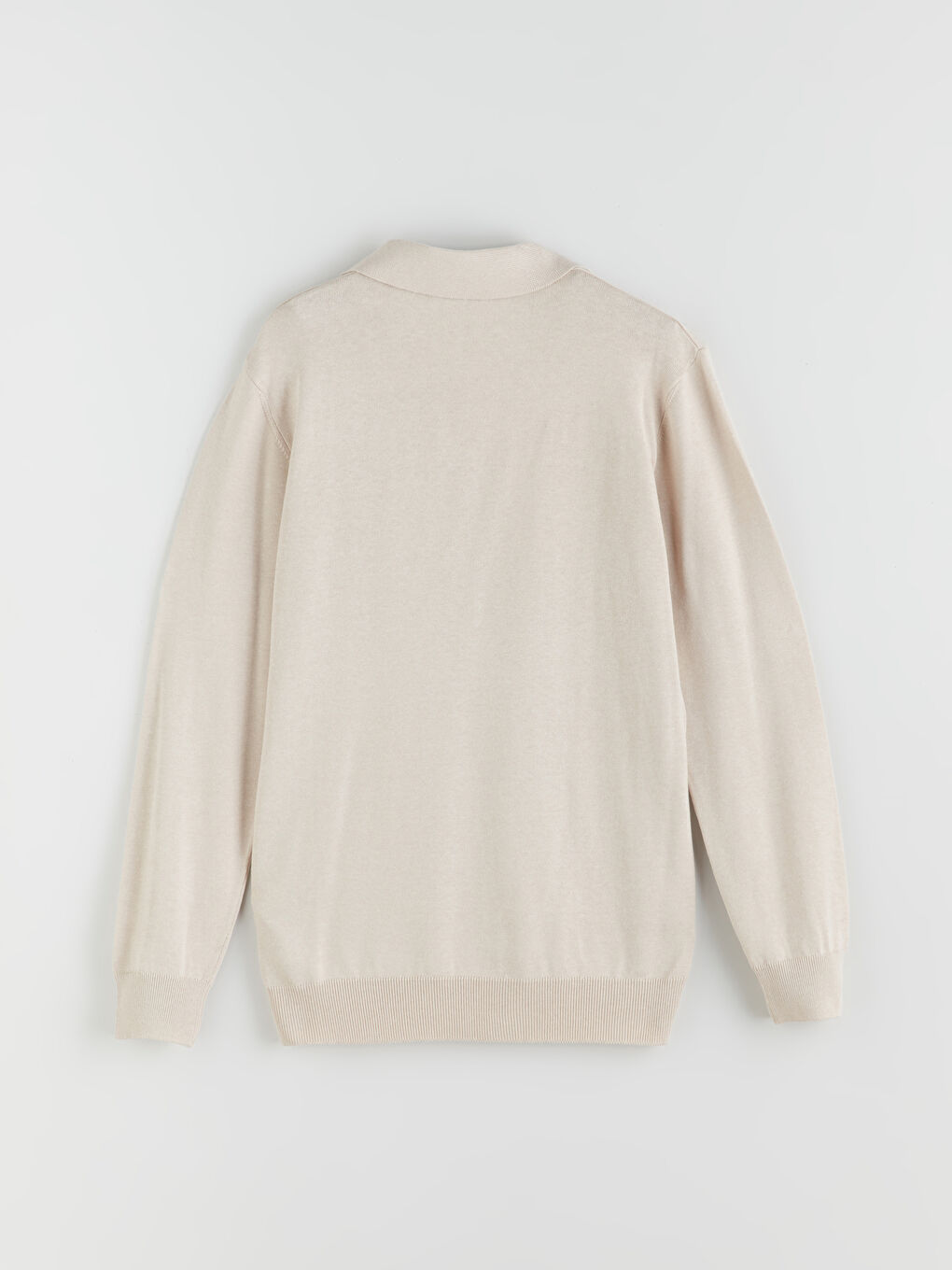 Bej Polo Yaka Erkek Triko Kazak-5