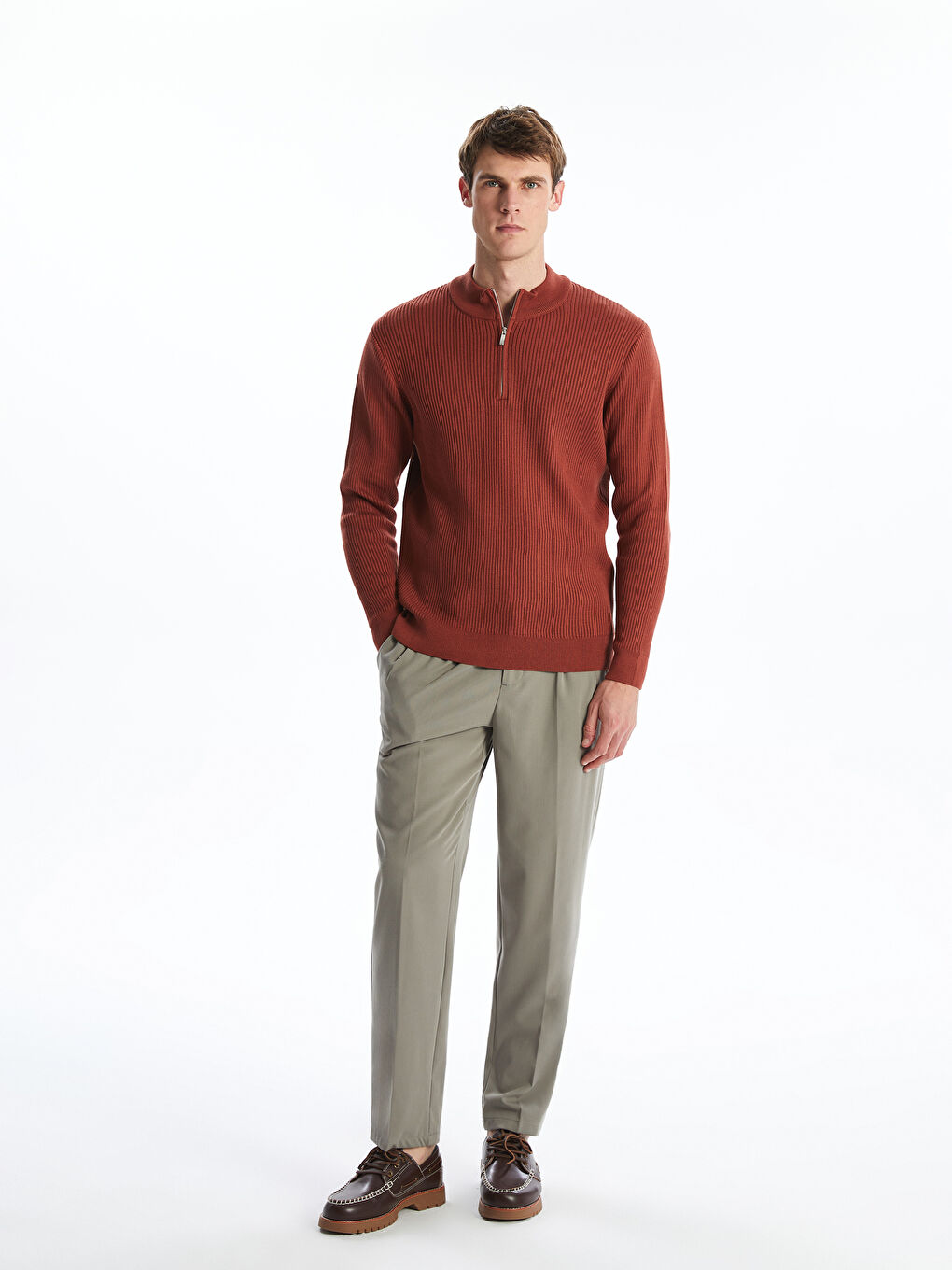 LCW Vision Funnel Neck Men's Knitwear Sweater -W54872Z8-E7Y