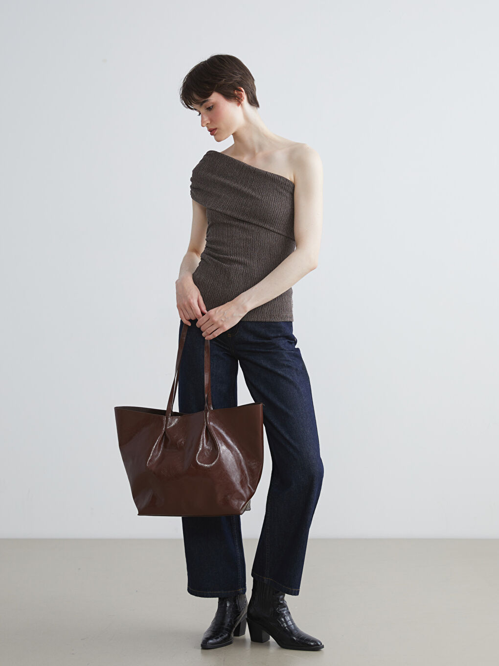 LCW Vision Woman BROWN Blouse -W54876Z8-HDD
